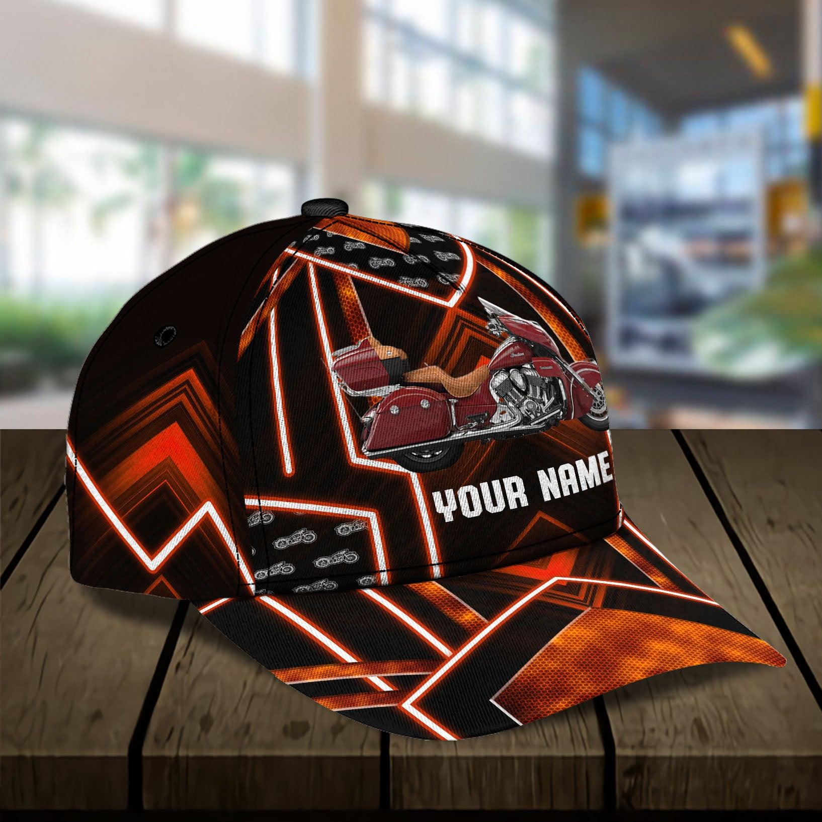 Motorcycle Black Red Personalized Classic Cap, Personalized Gift for Motorcycle Lovers, Motorcycle Riders Trucker Hats Custom Hats Gifts For Men & Women