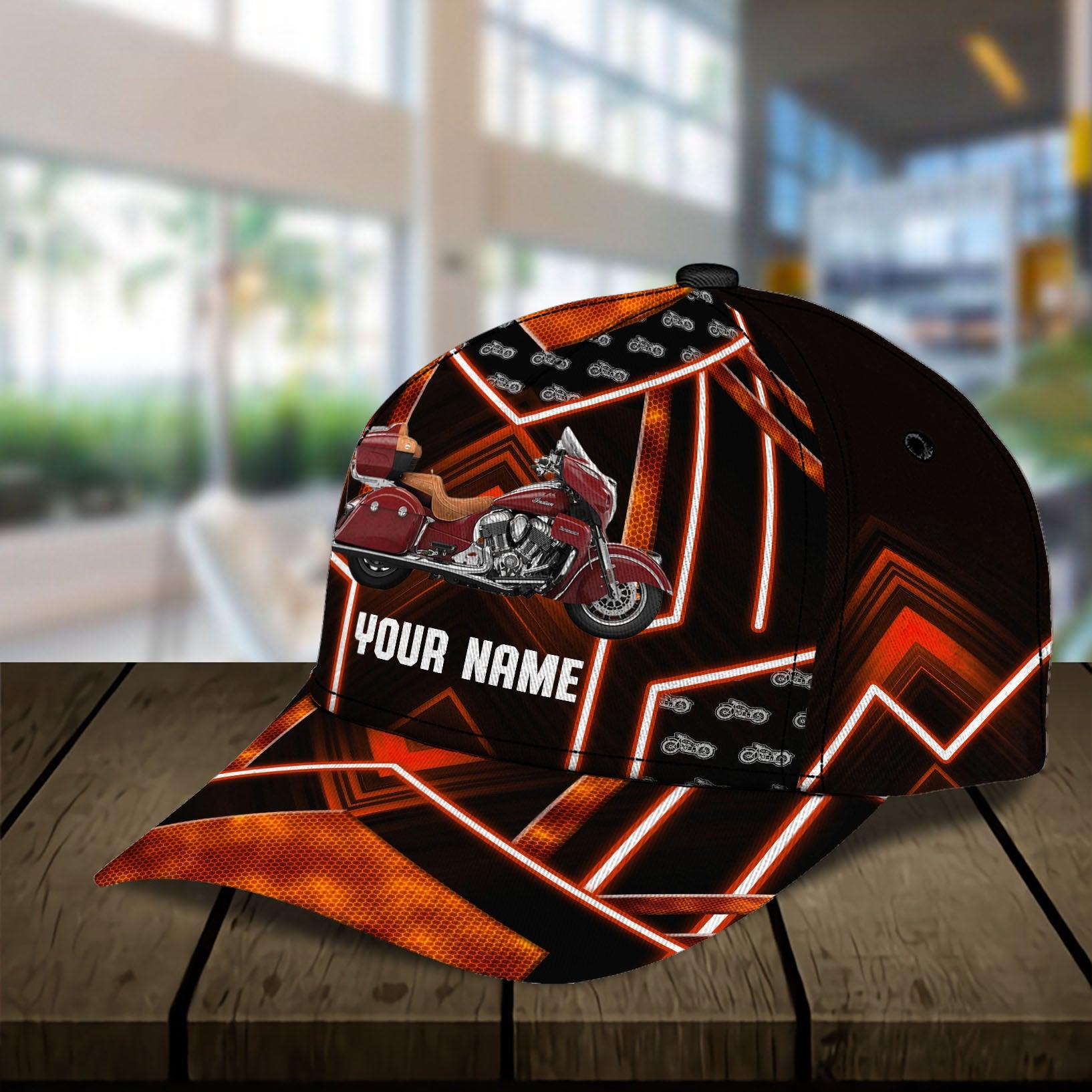 Motorcycle Black Red Personalized Classic Cap, Personalized Gift for Motorcycle Lovers, Motorcycle Riders Trucker Hats Custom Hats Gifts For Men & Women