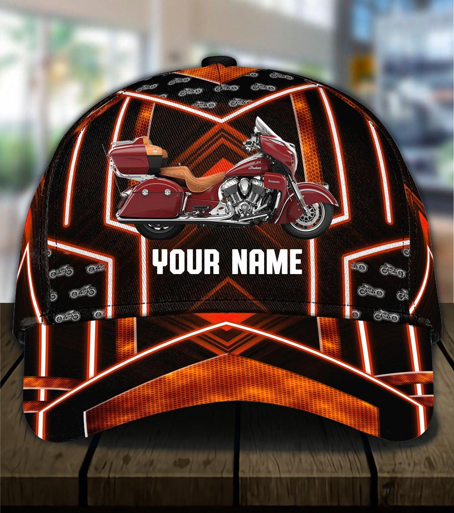 Motorcycle Black Red Personalized Classic Cap, Personalized Gift for Motorcycle Lovers, Motorcycle Riders Trucker Hats Custom Hats Gifts For Men & Women