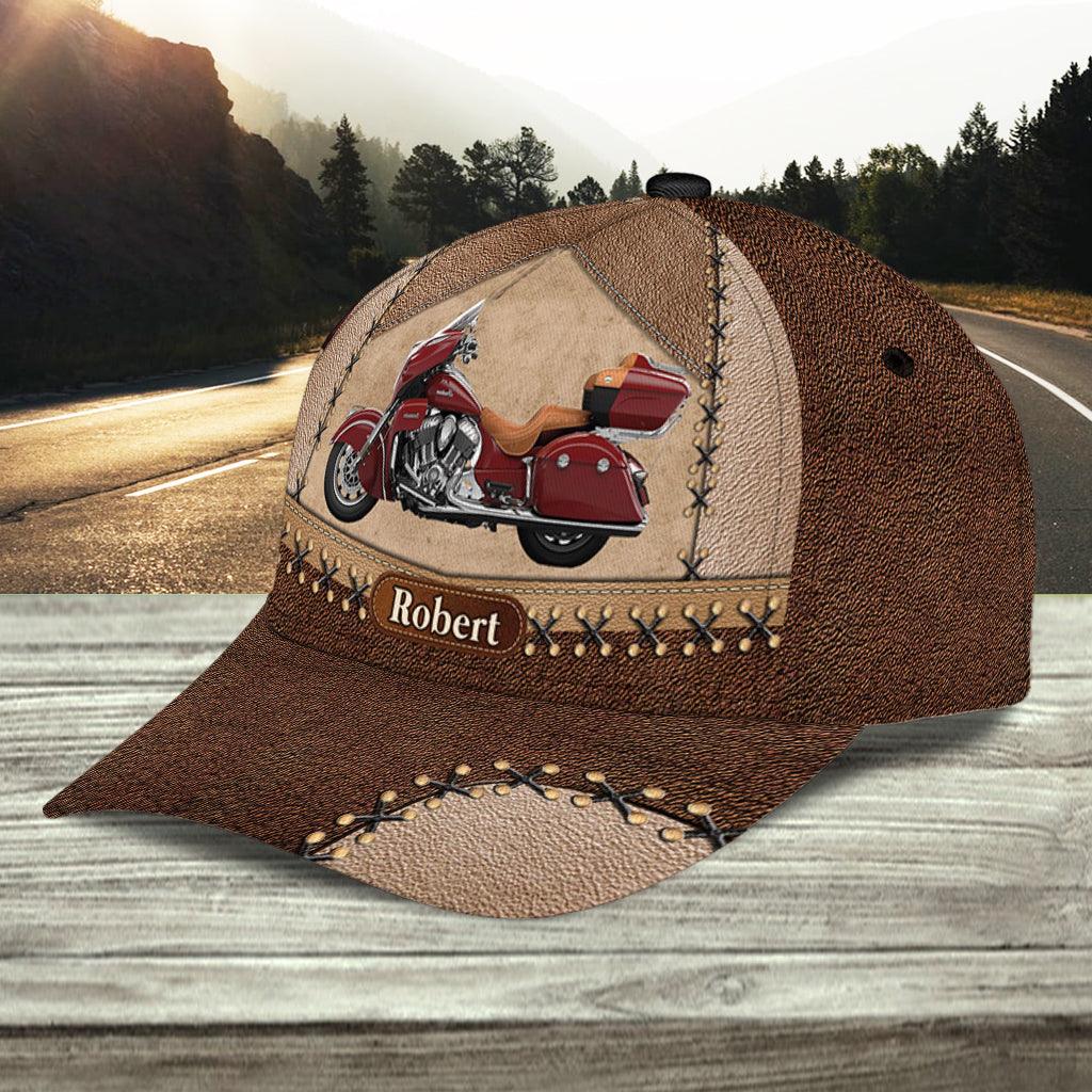 Motorcycle Brown Layers Personalized Cap, Personalized Gift for Motorcycle Lovers, Motorcycle Riders Trucker Hats Custom Hats Gifts For Men & Women