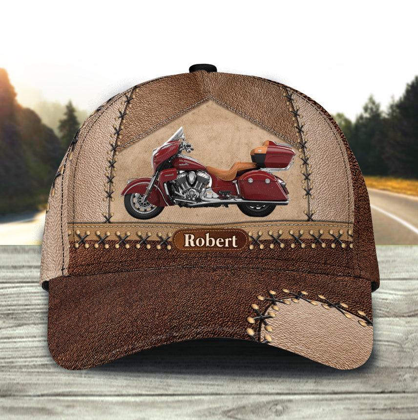 Motorcycle Brown Layers Personalized Cap, Personalized Gift for Motorcycle Lovers, Motorcycle Riders Trucker Hats Custom Hats Gifts For Men & Women