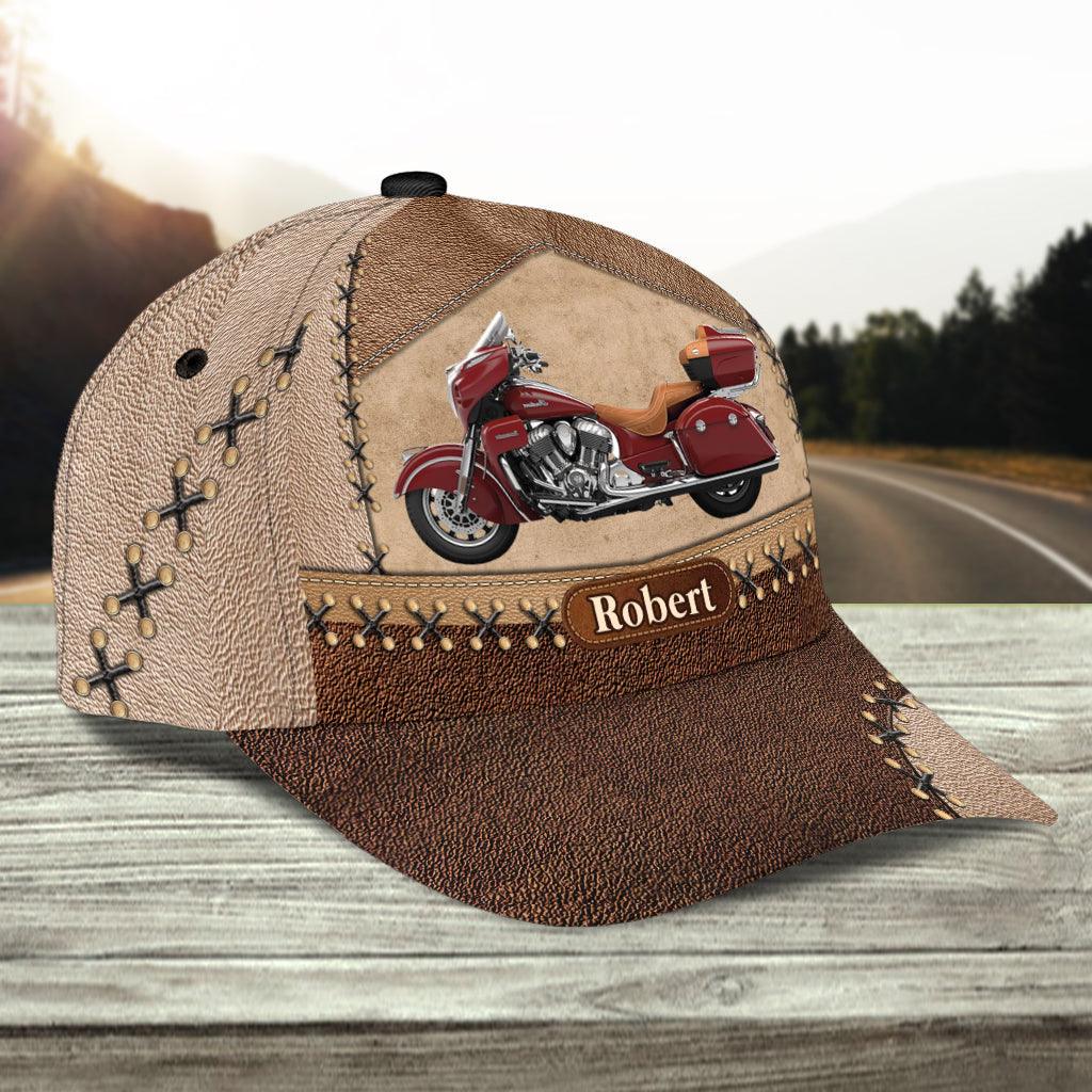 Motorcycle Brown Layers Personalized Cap, Personalized Gift for Motorcycle Lovers, Motorcycle Riders Trucker Hats Custom Hats Gifts For Men & Women
