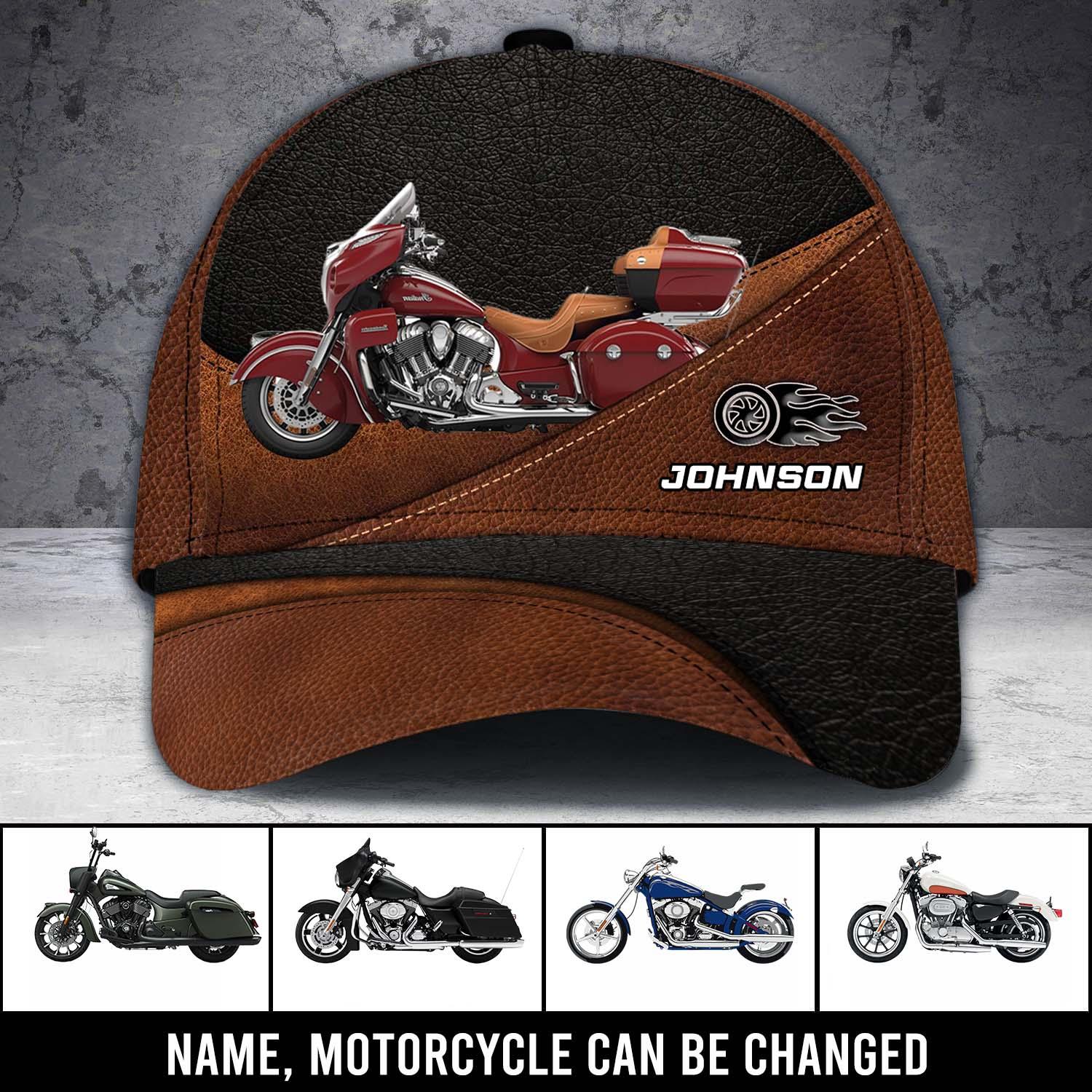 Motorcycle Carbon Brown Personalized Cap, Personalized Gift for Motorcycle Lovers, Motorcycle Riders Trucker Hats Custom Hats Gifts For Men & Women