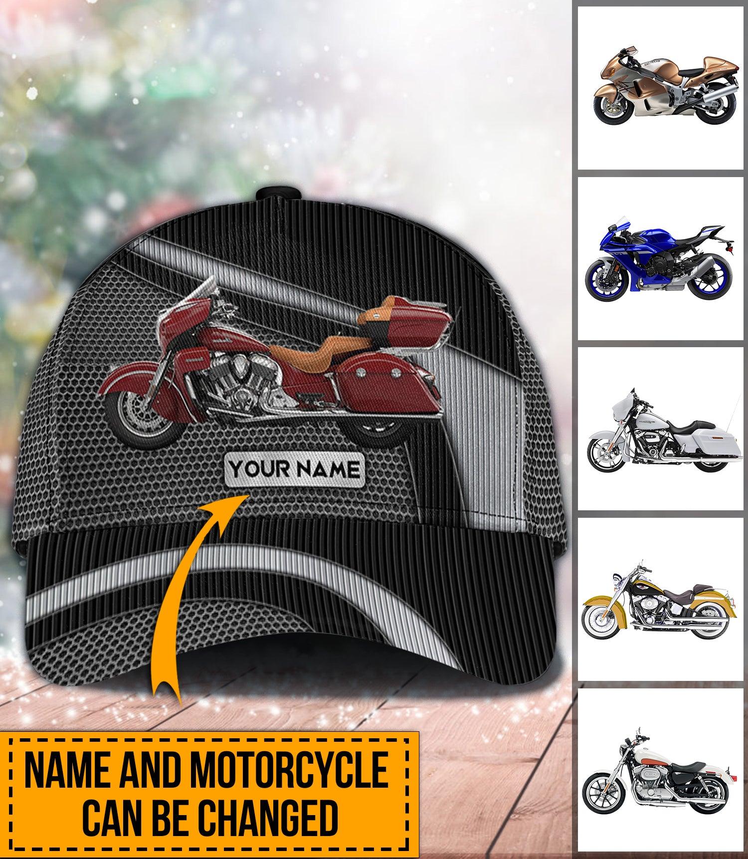 Motorcycle Cool Black Personalized Cap, Personalized Gift for Motorcycle Lovers, Motorcycle Riders Trucker Hats Custom Hats Gifts For Men & Women