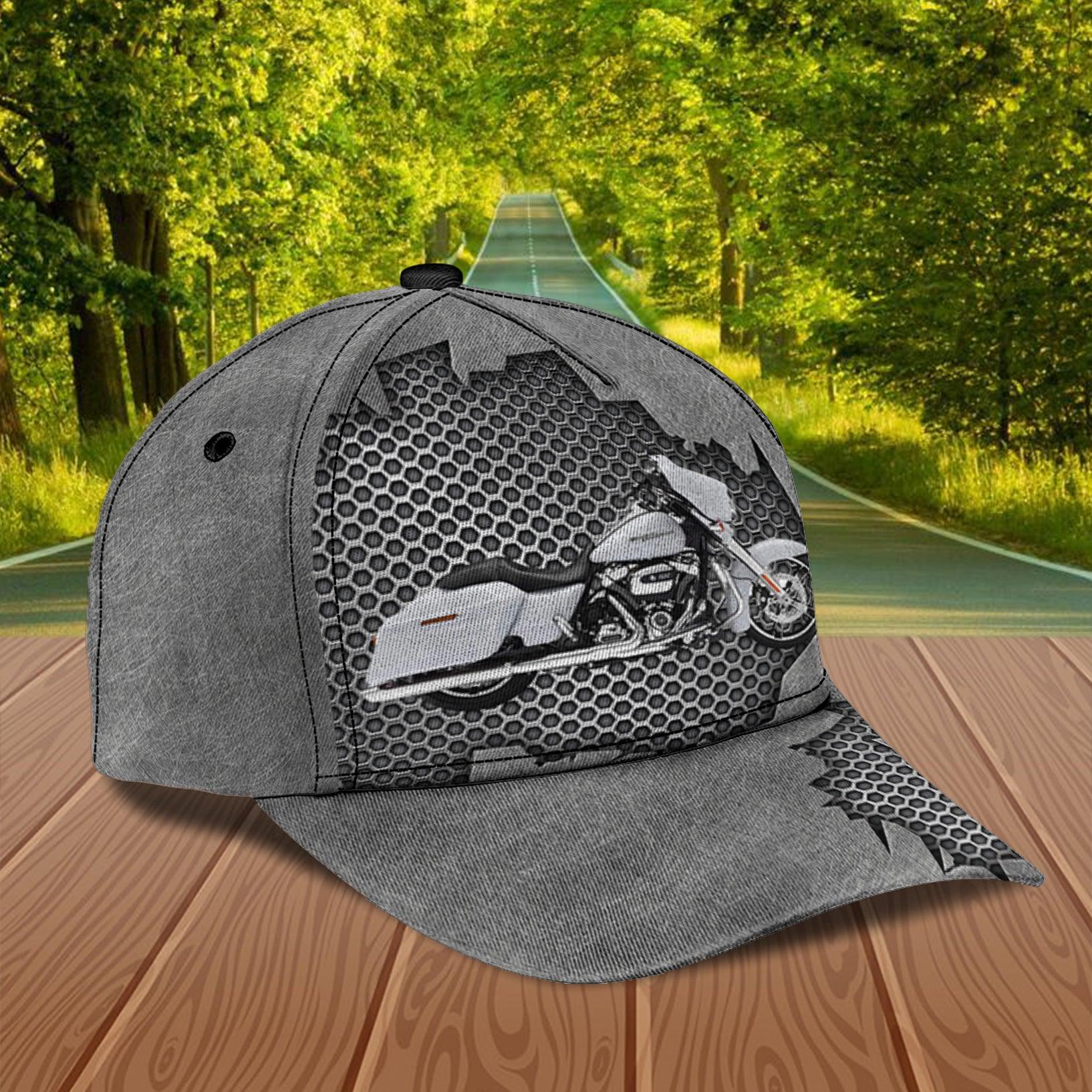 Motorcycle Gray Pattern Personalized Classic Cap, Personalized Gift for Motorcycle Lovers, Motorcycle Riders Trucker Hats Custom Hats Gifts For Men & Women