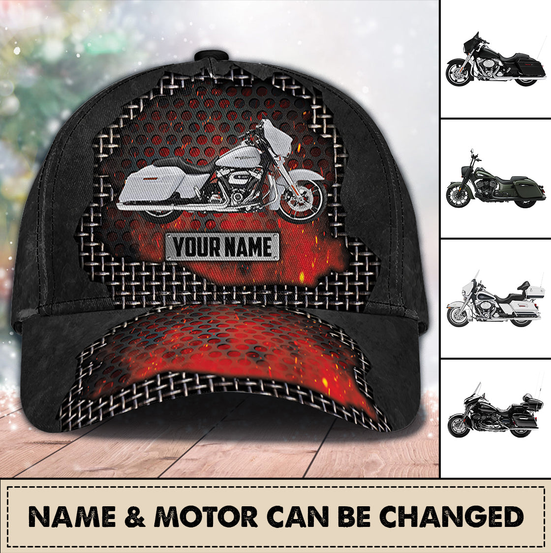 Motorcycle Personalized Classic Cap, Gift for Motorcycle Lovers, Motorcycle Riders Trucker Hats Custom Hats Gifts For Men & Women