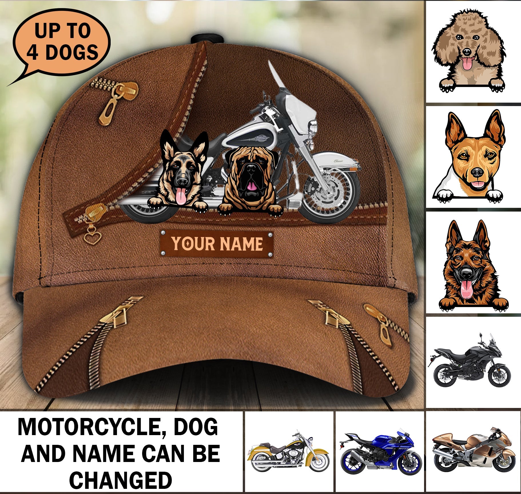 Motorcycle Personalized Classic Cap, Gift for Motorcycle Lovers, Motorcycle Riders Trucker Hats Custom Hats Gifts For Men & Women