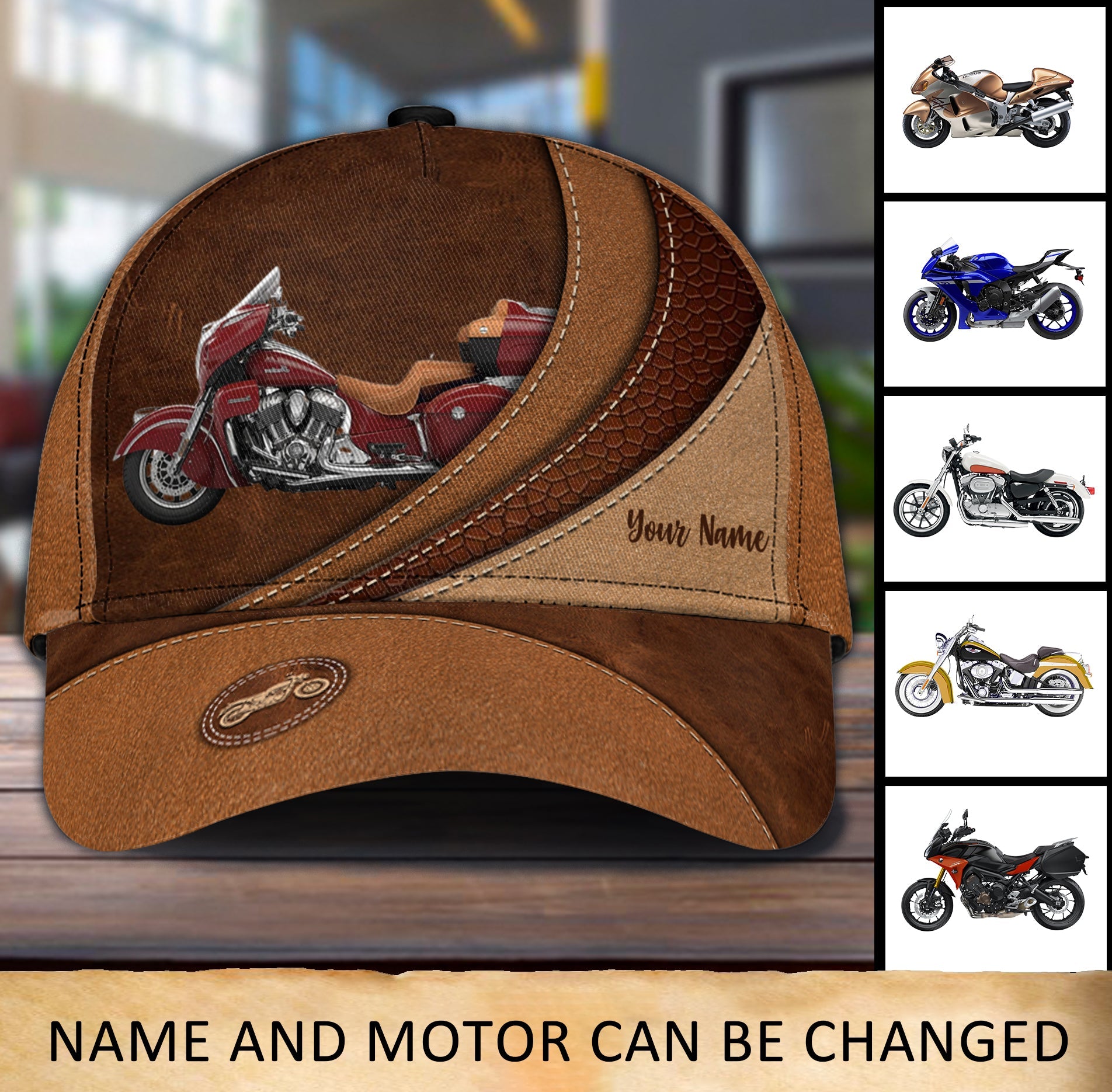Motorcycle Personalized Classic Cap, Gift for Motorcycle Lovers, Motorcycle Riders Trucker Hats Custom Hats Gifts For Men & Women