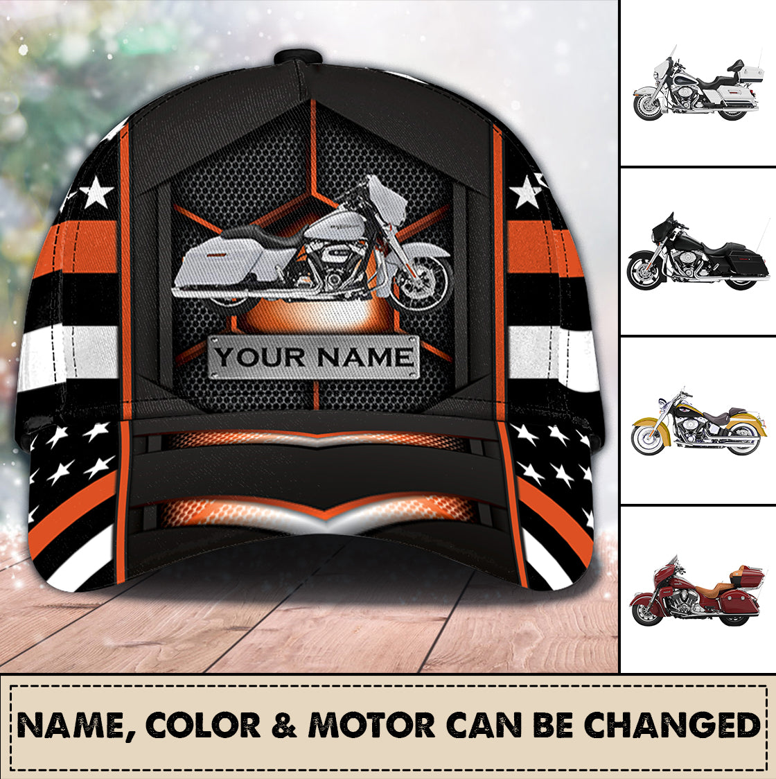 Motorcycle Personalized Classic Cap, Gift for Motorcycle Lovers, Motorcycle Riders Trucker Hats Custom Hats Gifts For Men & Women
