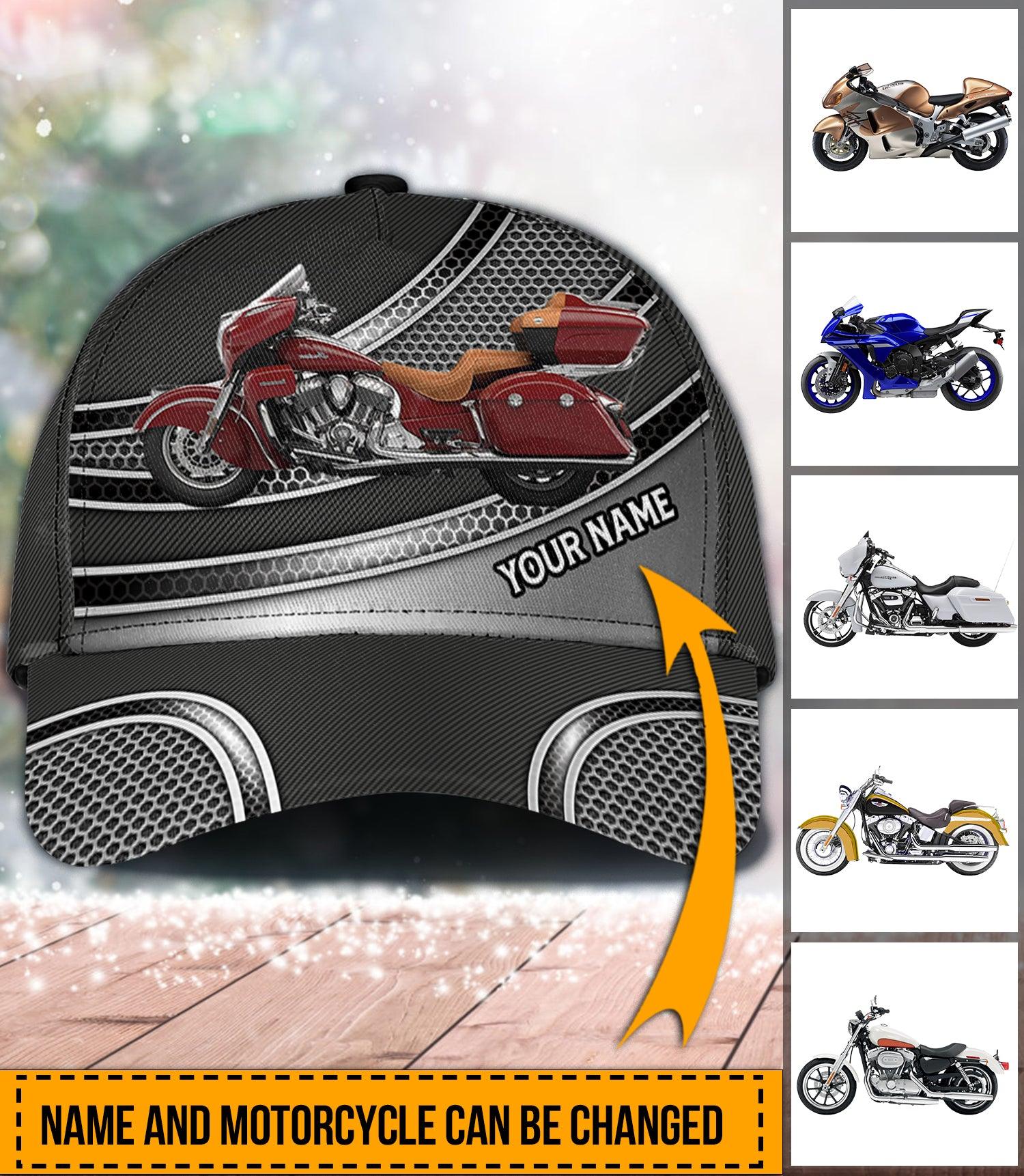 Motorcycle Personalized Classic Cap, Personalized Gift for Motorcycle Lovers, Motorcycle Riders Trucker Hats Custom Hats Gifts For Men & Women