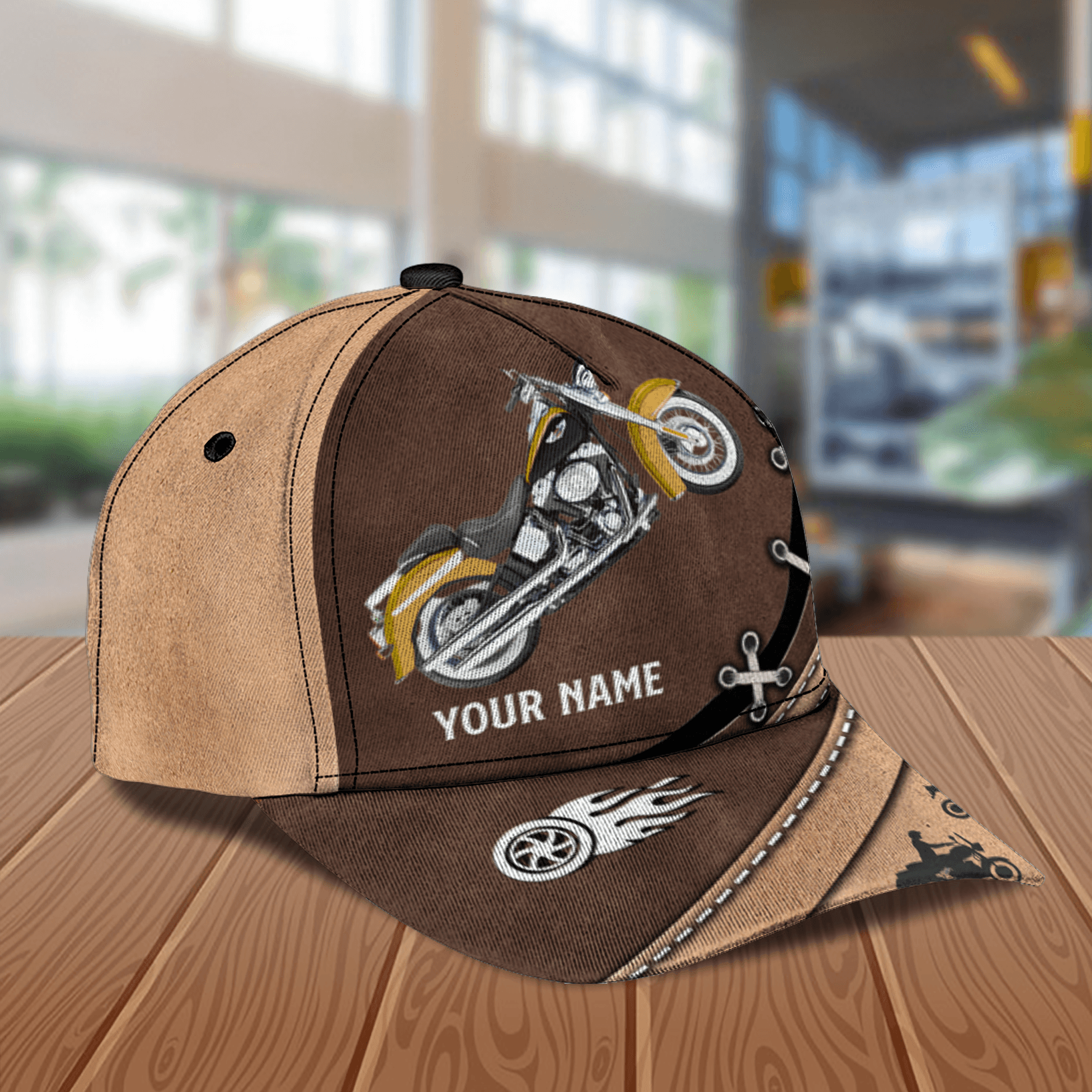 Motorcycle Personalized Classic Cap, Personalized Gift for Motorcycle Lovers, Motorcycle Riders Trucker Hats Custom Hats Gifts For Men & Women