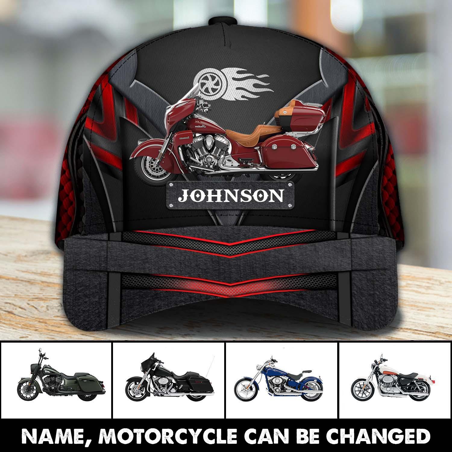 Motorcycle Personalized Classic Cap, Personalized Gift for Motorcycle Lovers, Motorcycle Riders Trucker Hats Custom Hats Gifts For Men & Women