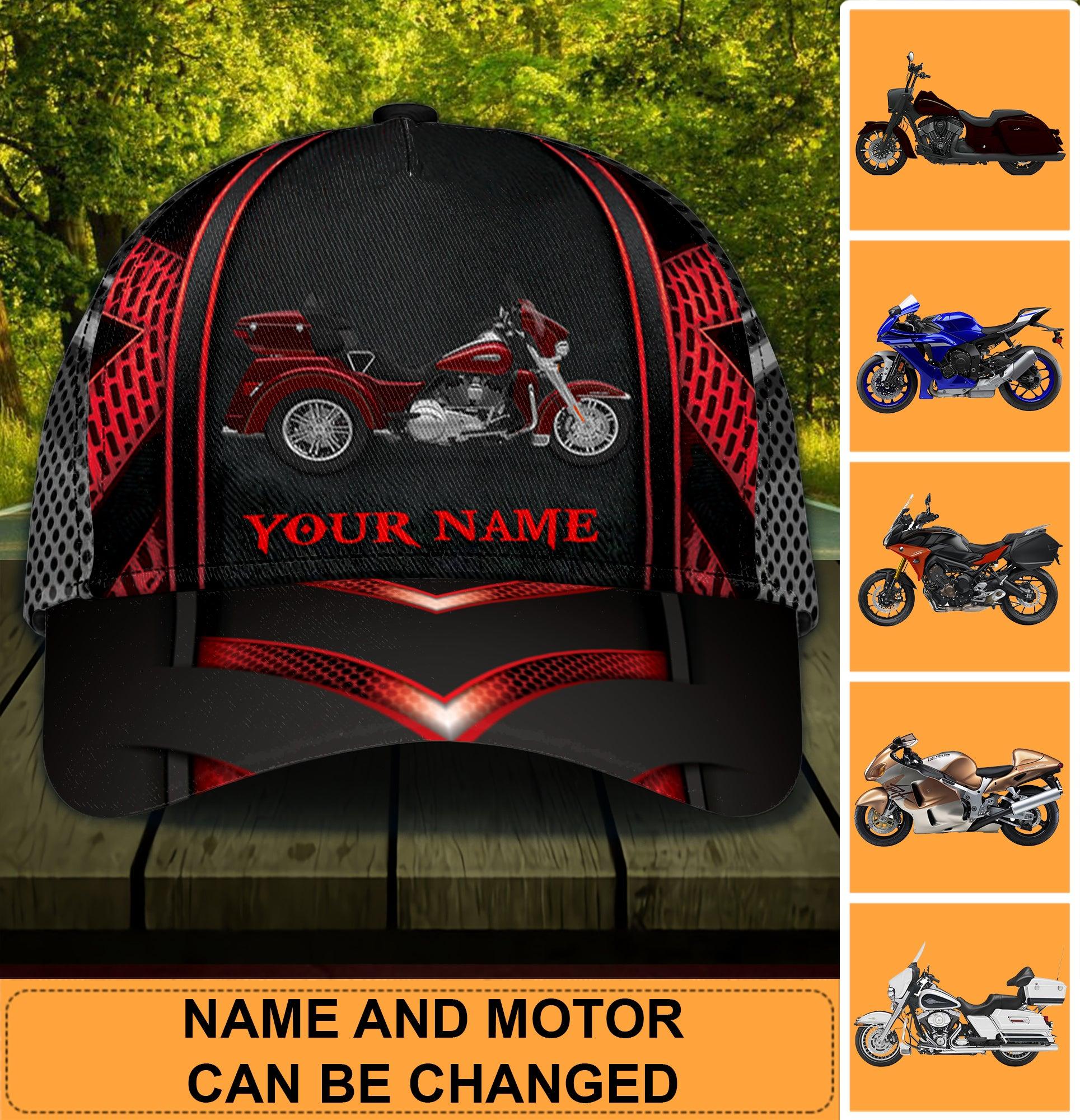 Motorcycle Personalized Classic Cap, Personalized Gift for Motorcycle Lovers, Motorcycle Riders Trucker Hats Custom Hats Gifts For Men & Women