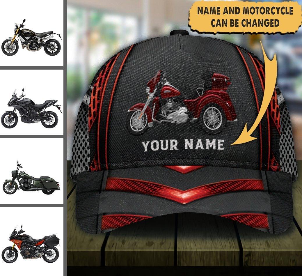 Motorcycle Personalized Classic Cap, Personalized Gift for Motorcycle Lovers, Motorcycle Riders Trucker Hats Custom Hats Gifts For Men & Women