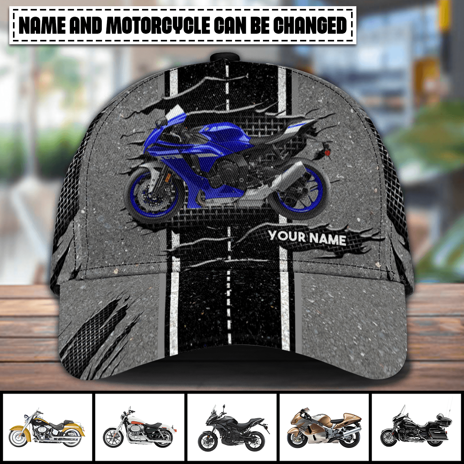 Motorcycle Personalized Classic Cap, Personalized Gift for Motorcycle Lovers, Motorcycle Riders Trucker Hats Custom Hats Gifts For Men & Women