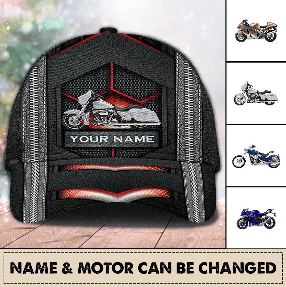 Motorcycle Personalized Classic Cap, Personalized Gift for Motorcycle Lovers, Motorcycle Riders Trucker Hats Custom Hats Gifts For Men & Women
