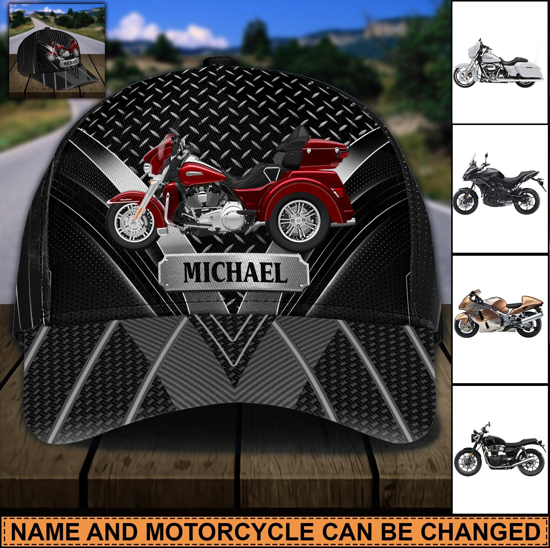 Motorcycle Personalized Classic Cap, Personalized Gift for Motorcycle Lovers, Motorcycle Riders Trucker Hats Custom Hats Gifts For Men & Women