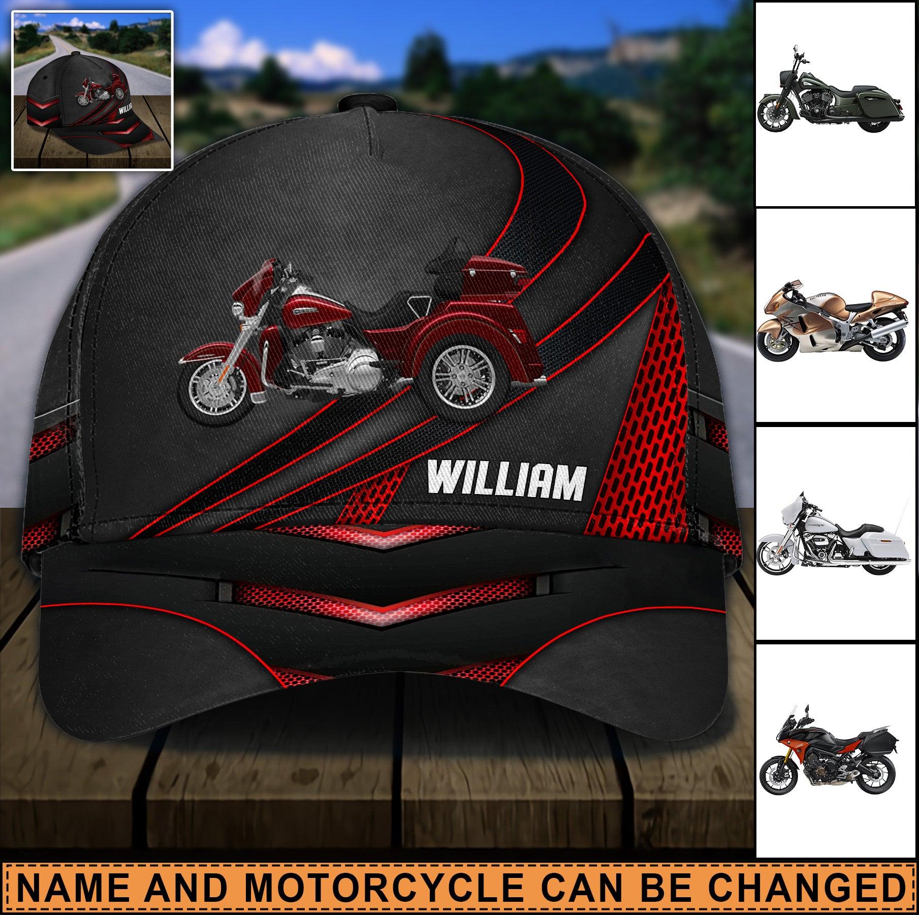 Motorcycle Personalized Classic Cap, Personalized Gift for Motorcycle Lovers, Motorcycle Riders Trucker Hats Custom Hats Gifts For Men & Women