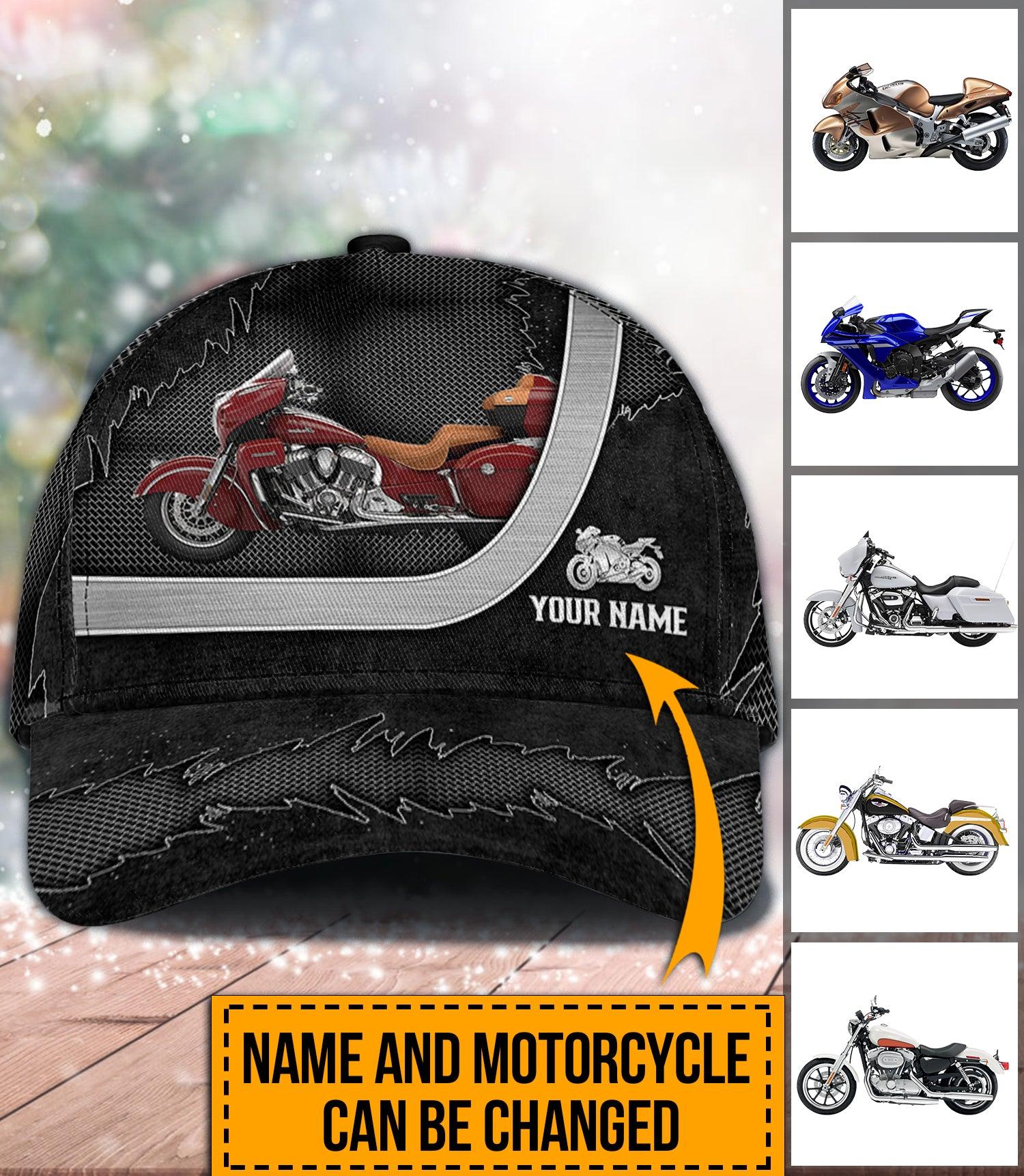Motorcycle Personalized Classic Cap, Personalized Gift for Motorcycle Lovers, Motorcycle Riders Trucker Hats Custom Hats Gifts For Men & Women