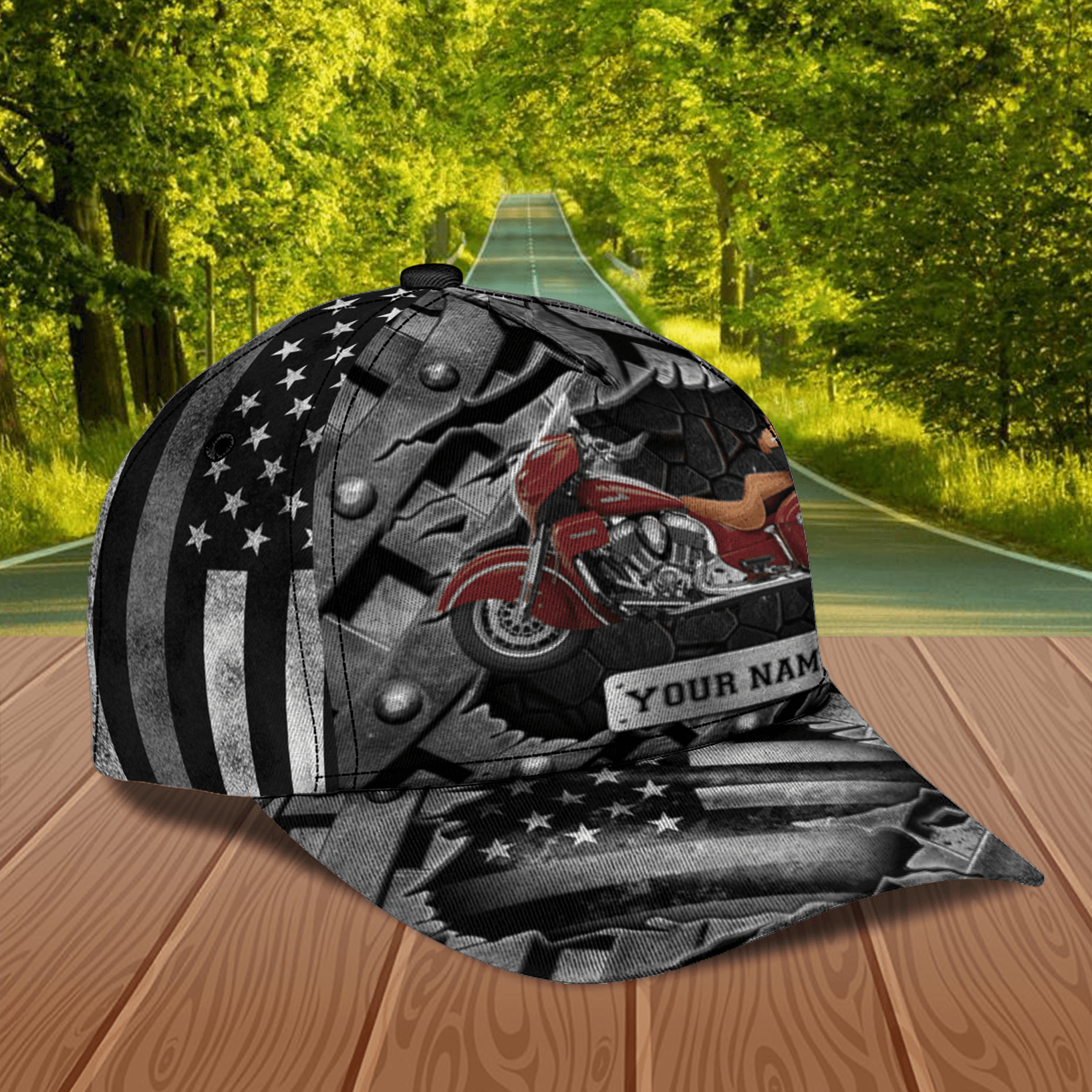 Motorcycle Personalized Classic Cap, Personalized Gift for Motorcycle Lovers, Motorcycle Riders Trucker Hats Custom Hats Gifts For Men & Women