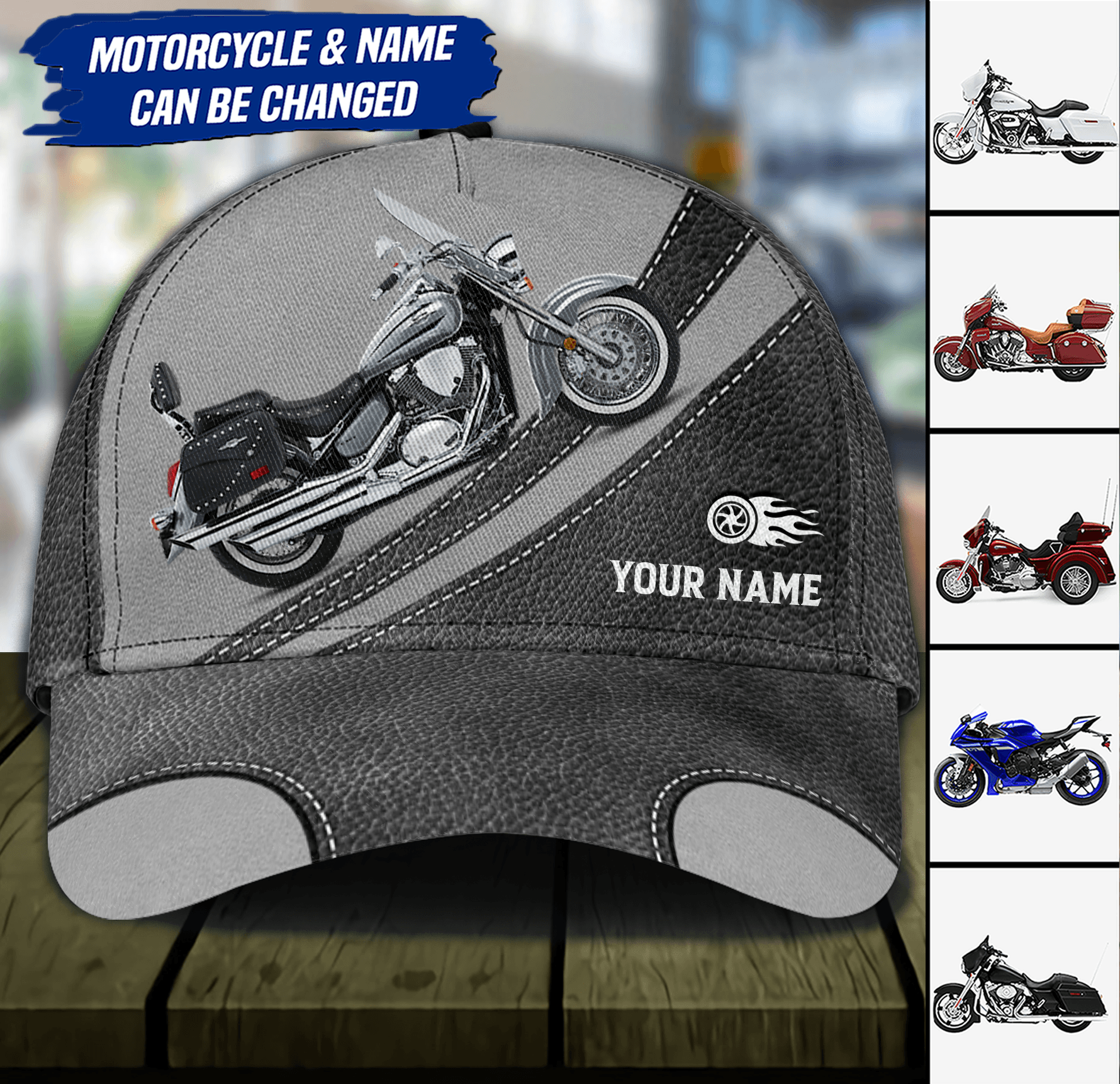 Motorcycle Personalized Classic Cap, Personalized Gift for Motorcycle Lovers, Motorcycle Riders Trucker Hats Custom Hats Gifts For Men & Women