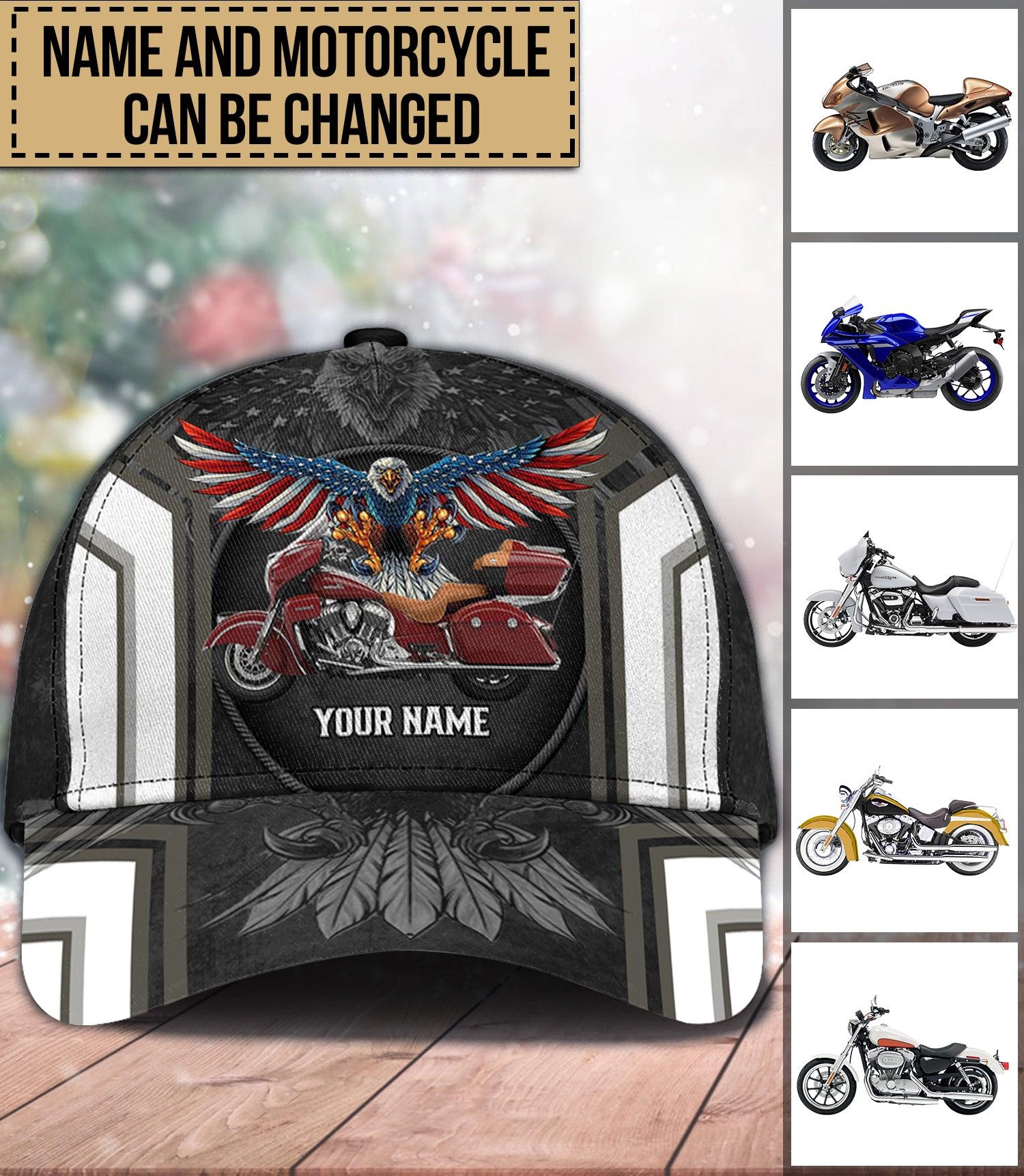 Motorcycle Personalized Classic Cap, Personalized Gift for Motorcycle Lovers, Motorcycle Riders Trucker Hats Custom Hats Gifts For Men & Women