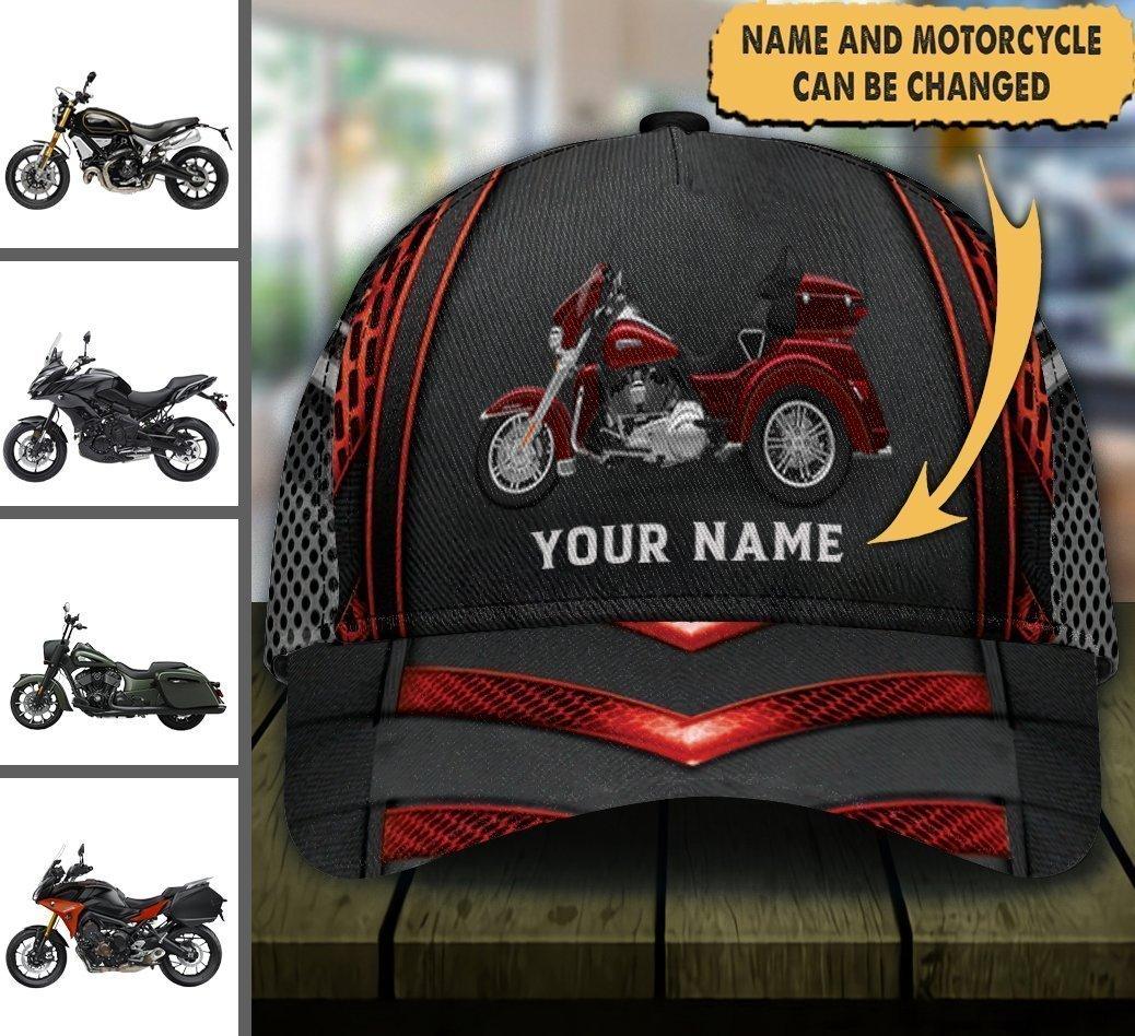 Motorcycle Personalized Classic Cap, Personalized Gift for Motorcycle Lovers, Motorcycle Riders Trucker Hats Custom Hats Gifts For Men & Women