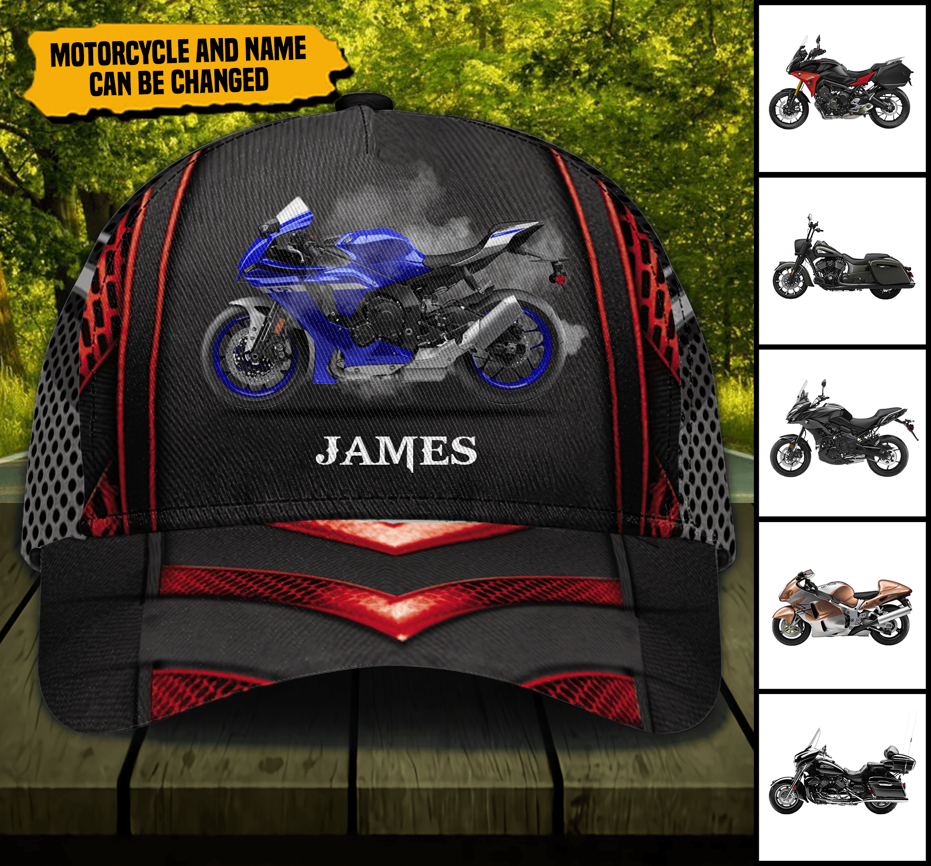 Motorcycle Personalized Classic Cap, Personalized Gift for Motorcycle Lovers, Motorcycle Riders Trucker Hats Custom Hats Gifts For Men & Women