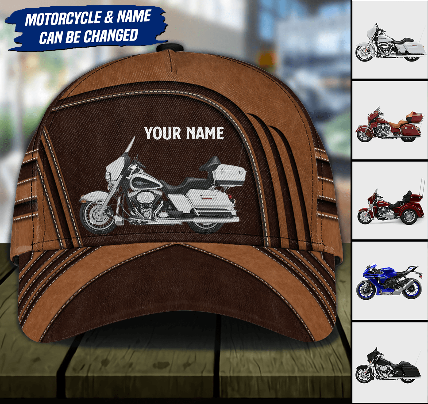 Motorcycle Personalized Classic Cap, Personalized Gift for Motorcycle Lovers, Motorcycle Riders Trucker Hats Custom Hats Gifts For Men & Women