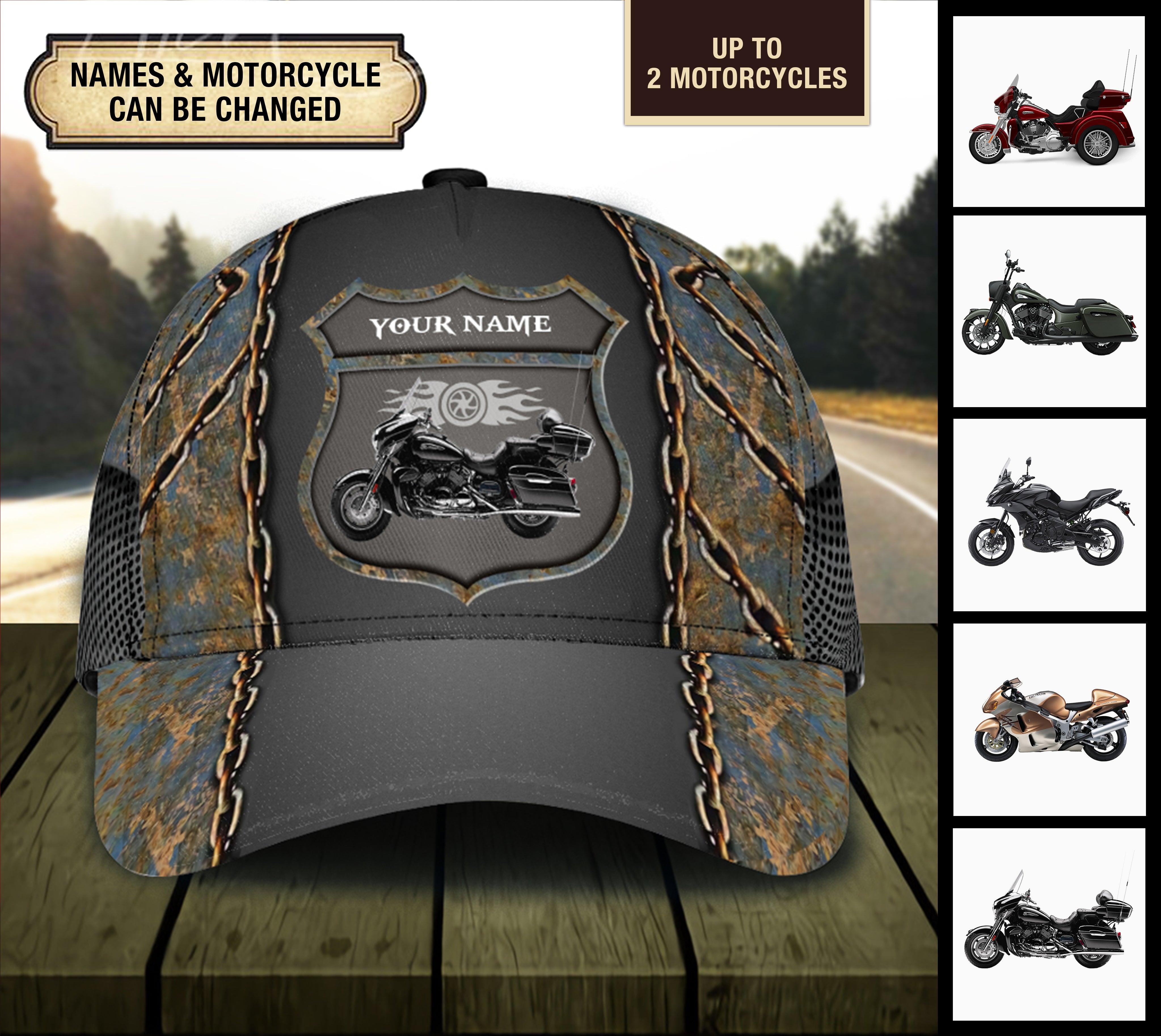 Motorcycle Personalized Classic Cap, Personalized Gift for Motorcycle Lovers, Motorcycle Riders Trucker Hats Custom Hats Gifts For Men & Women