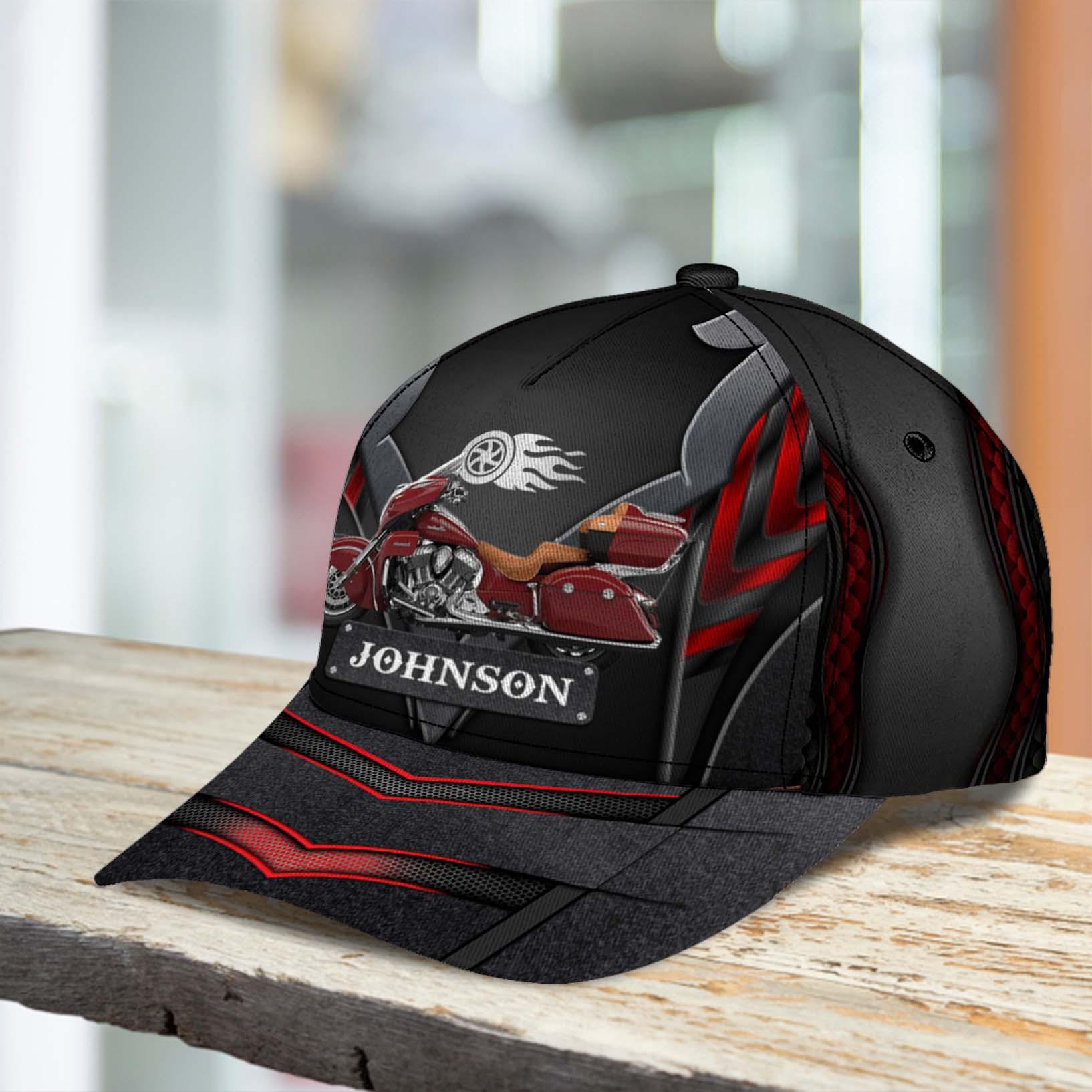 Motorcycle Personalized Classic Cap, Personalized Gift for Motorcycle Lovers, Motorcycle Riders Trucker Hats Custom Hats Gifts For Men & Women