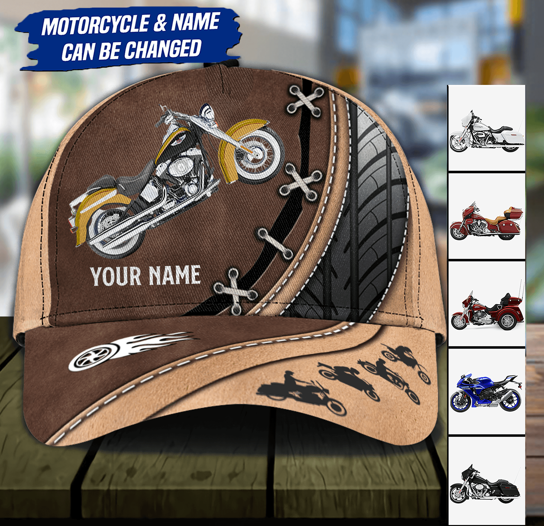 Motorcycle Personalized Classic Cap, Personalized Gift for Motorcycle Lovers, Motorcycle Riders Trucker Hats Custom Hats Gifts For Men & Women