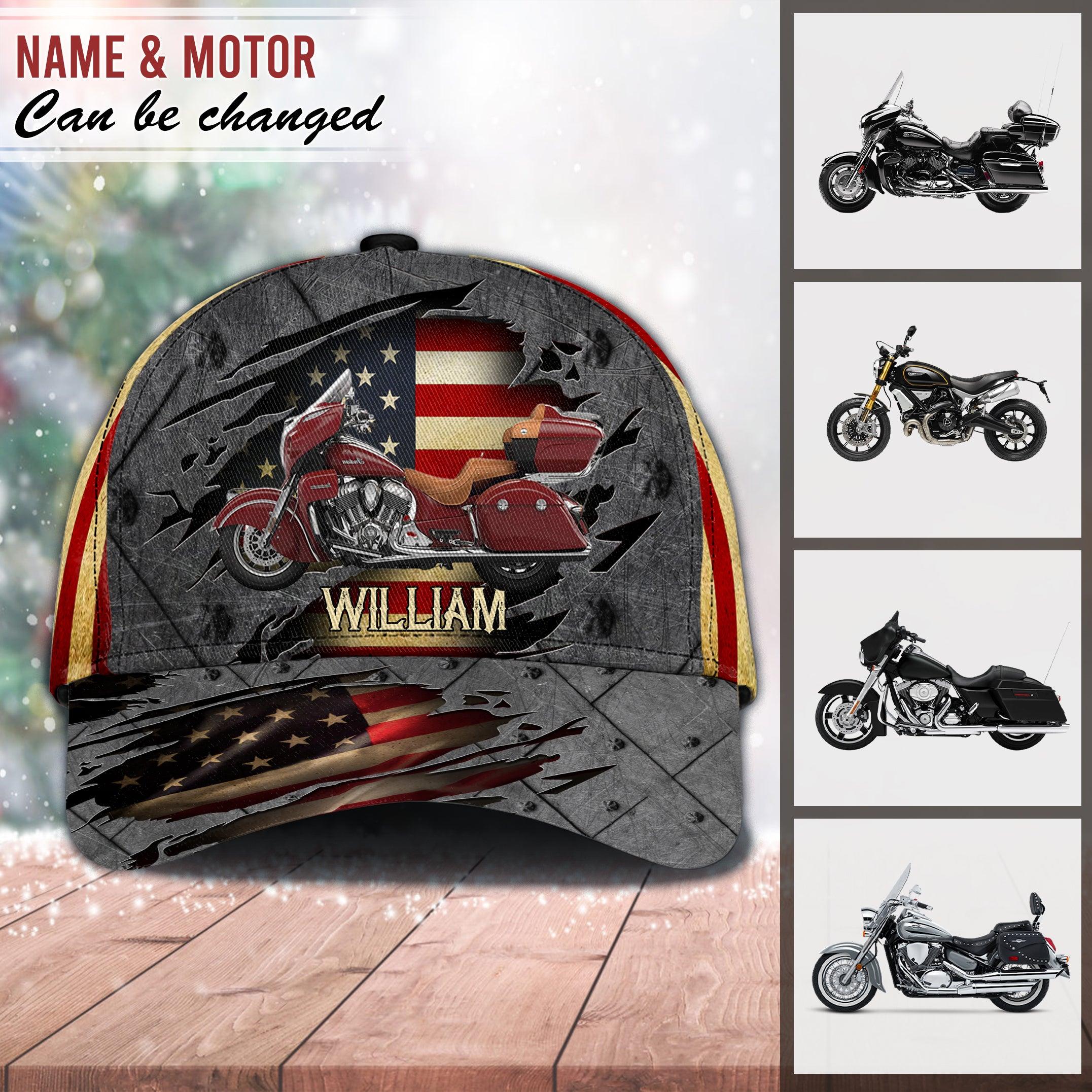 Motorcycle Personalized Classic Cap, Personalized Gift for Motorcycle Lovers, Motorcycle Riders Trucker Hats Custom Hats Gifts For Men & Women