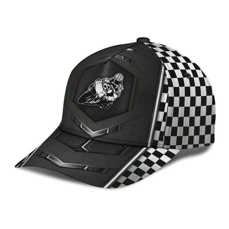 Motorcycle Racing Flag Hat Classic Cap 3D Breathable Cap, Human Cap, Trending Cap, American Cap Trucker Hats Custom Hats Gifts For Men & Women
