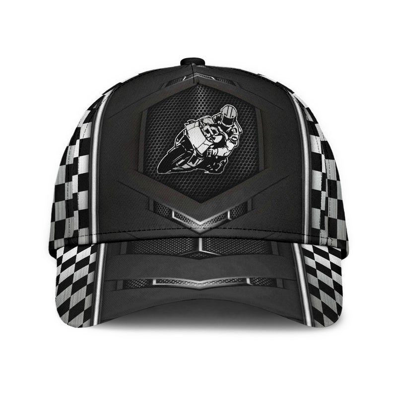 Motorcycle Racing Flag Hat Classic Cap 3D Breathable Cap, Human Cap, Trending Cap, American Cap Trucker Hats Custom Hats Gifts For Men & Women