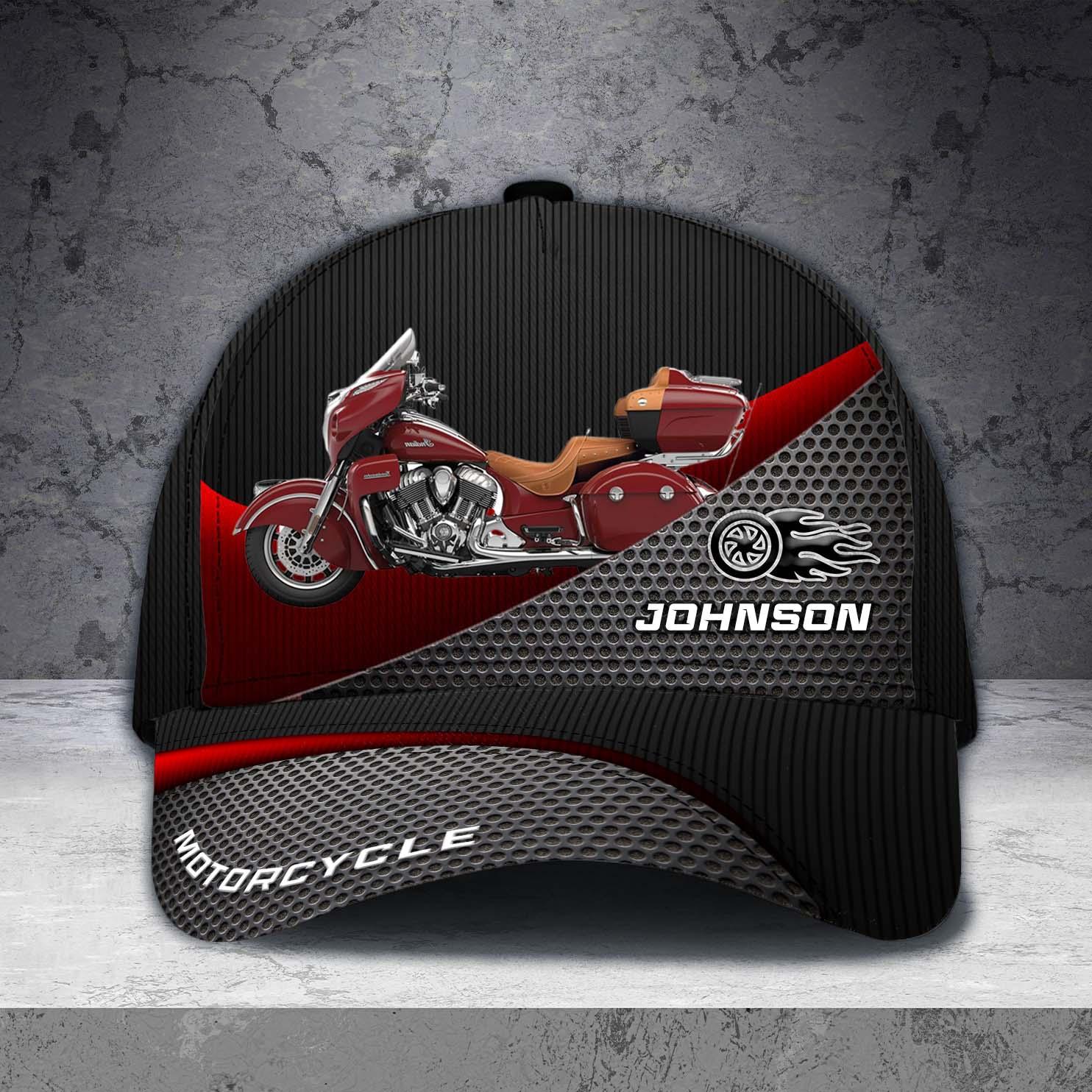 Motorcycle Red Curve With Black Logo Personalized Classic Cap, Personalized Gift for Motorcycle Lovers, Motorcycle Riders Trucker Hats Custom Hats Gifts For Men & Women