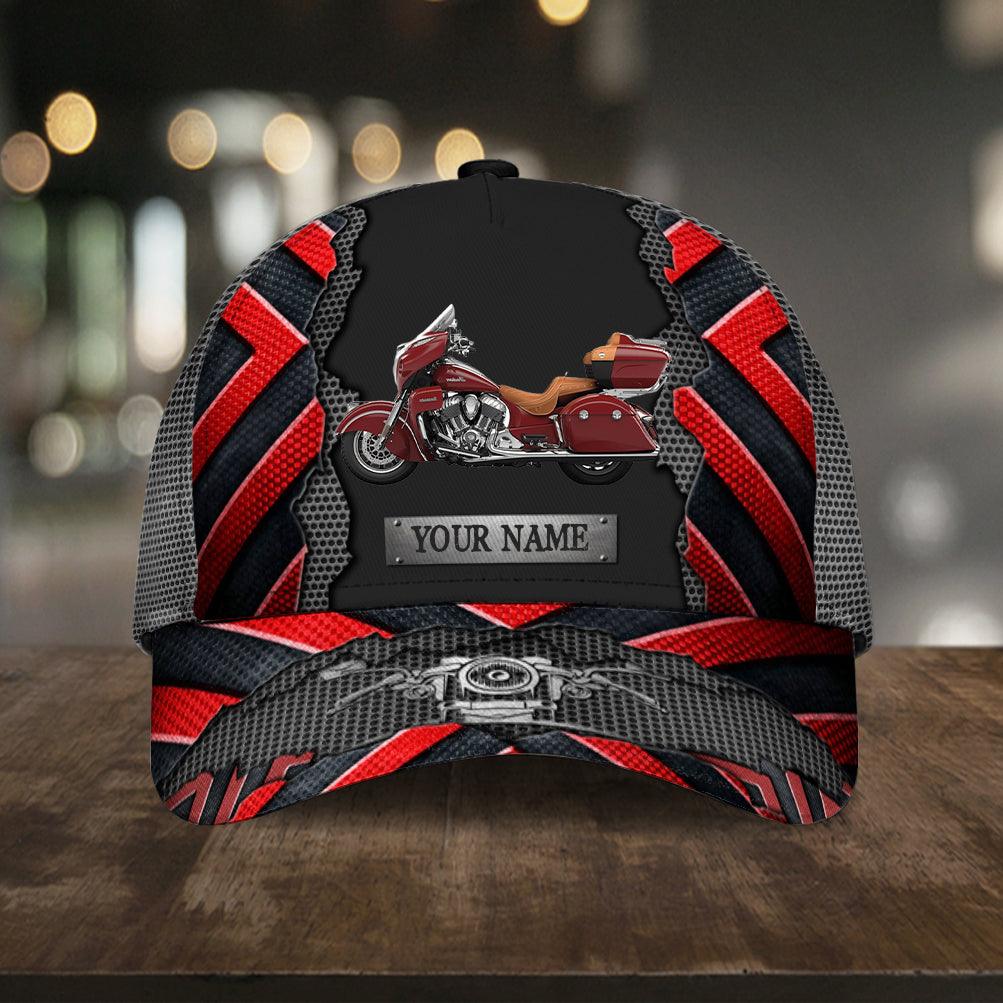 Motorcycle Red Pattern Personalized Classic Cap, Personalized Gift for Motorcycle Lovers, Motorcycle Riders Trucker Hats Custom Hats Gifts For Men & Women