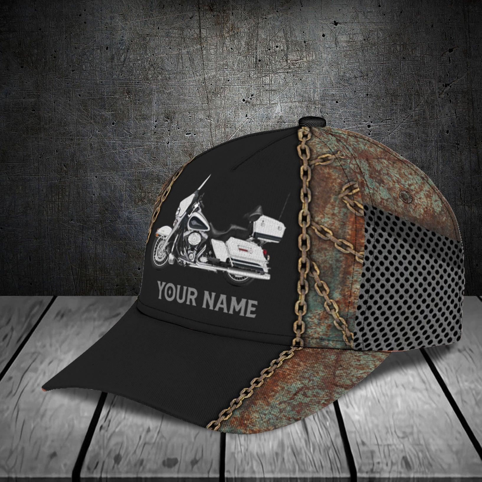 Motorcycle Rusty Chains Personalized Classic Cap, Personalized Gift for Motorcycle Lovers, Motorcycle Riders Trucker Hats Custom Hats Gifts For Men & Women