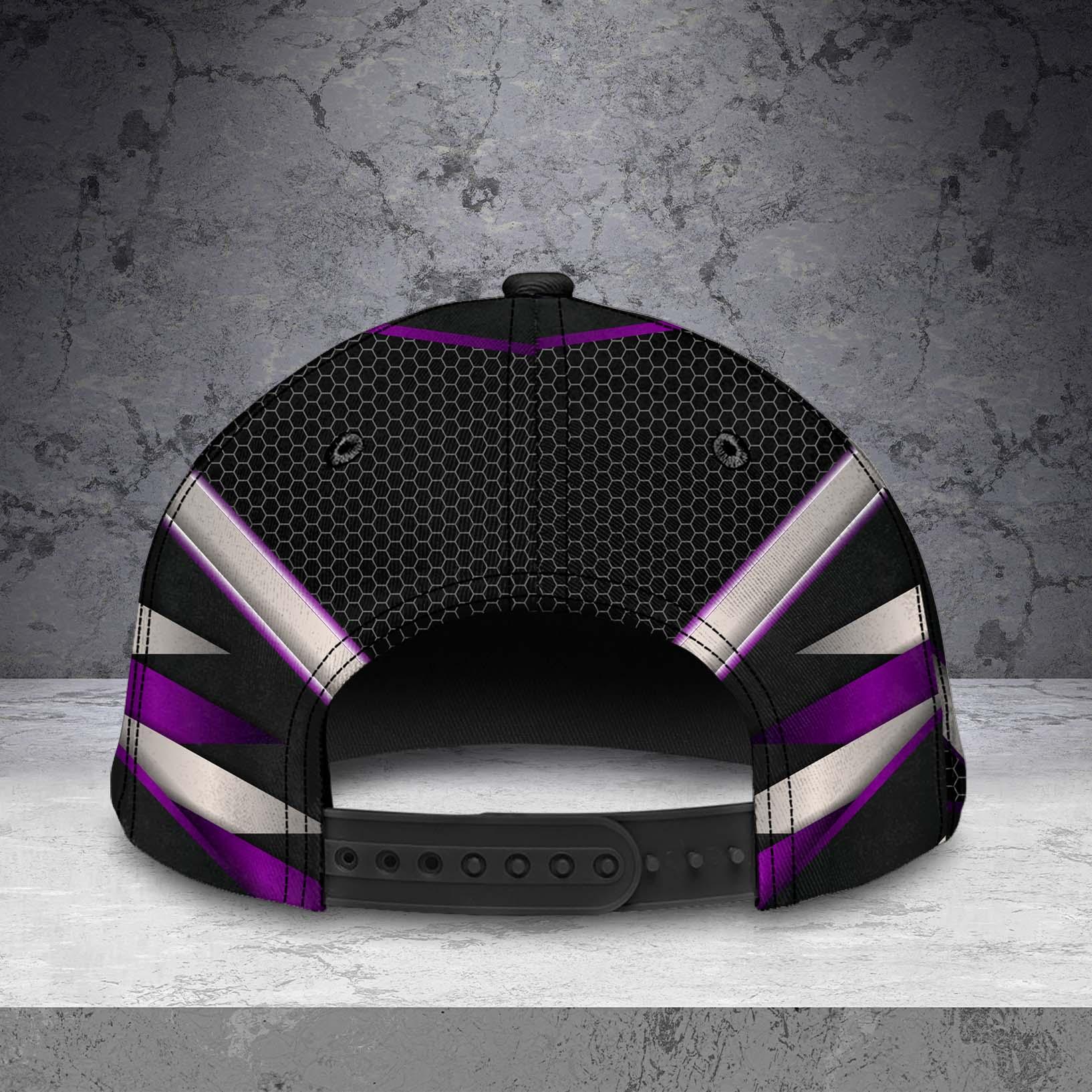 Motorcycle Silver And Purple Pattern Personalized Classic Cap, Personalized Gift for Motorcycle Lovers, Motorcycle Riders Trucker Hats Custom Hats Gifts For Men & Women