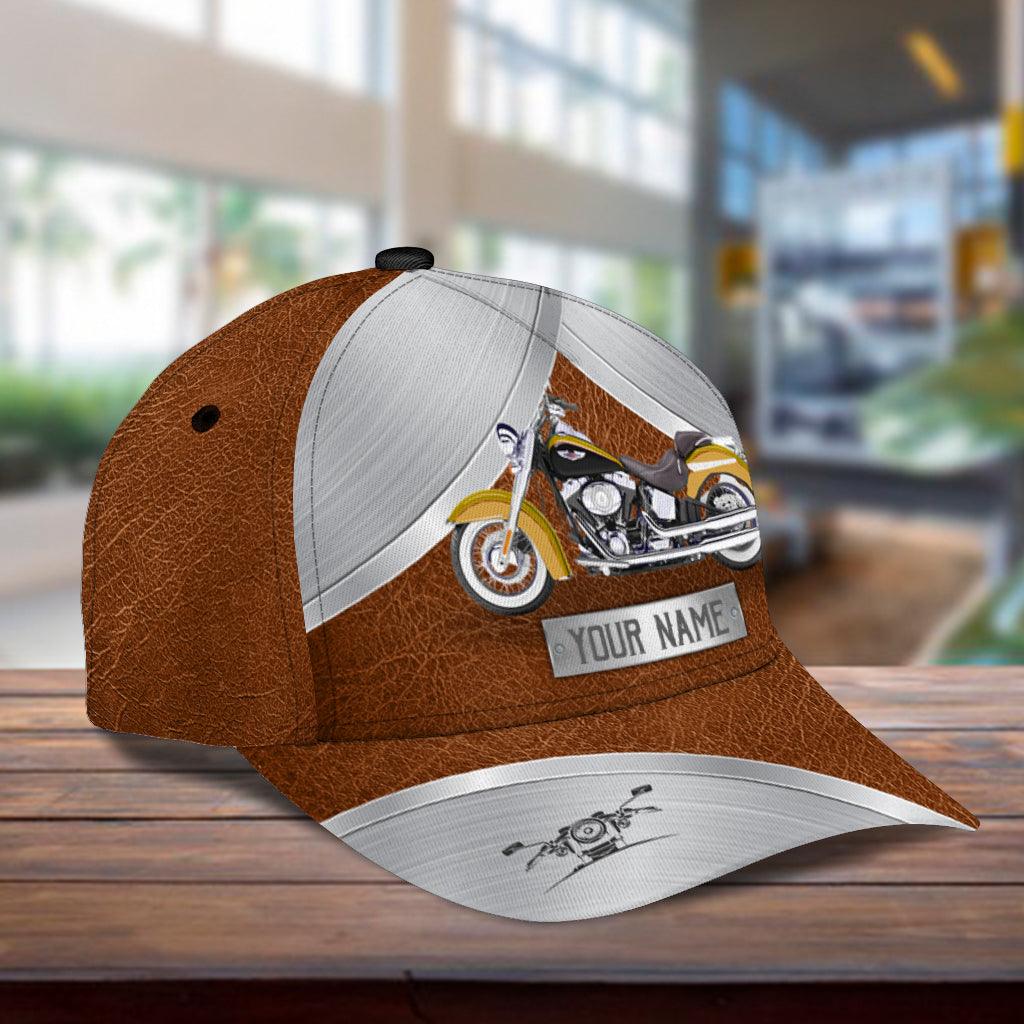 Motorcycle Silver Brown Personalized Cap, Personalized Gift for Motorcycle Lovers, Motorcycle Riders Trucker Hats Custom Hats Gifts For Men & Women