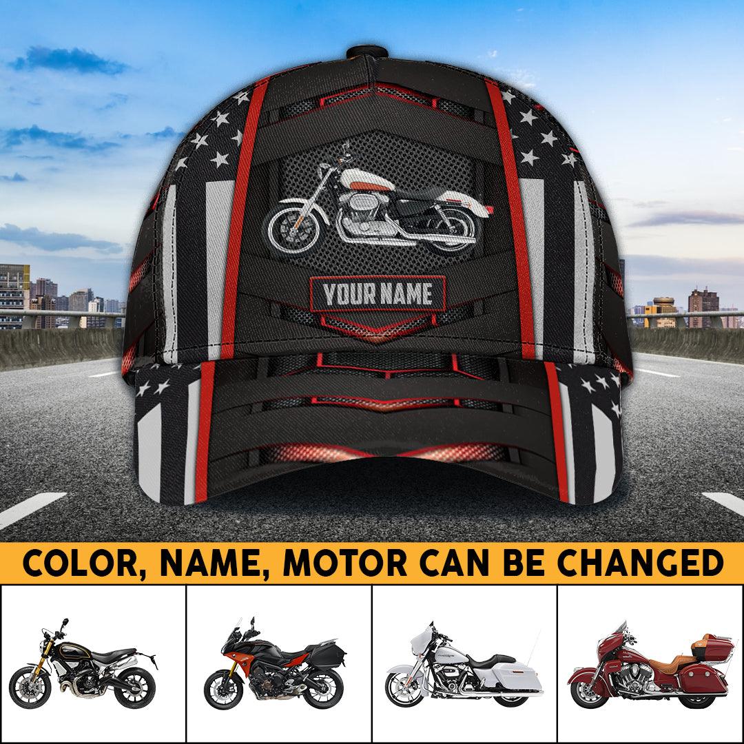 Motorcycle Stars Colorful Personalized Cap, Personalized Gift for Motorcycle Lovers, Motorcycle Riders Trucker Hats Custom Hats Gifts For Men & Women