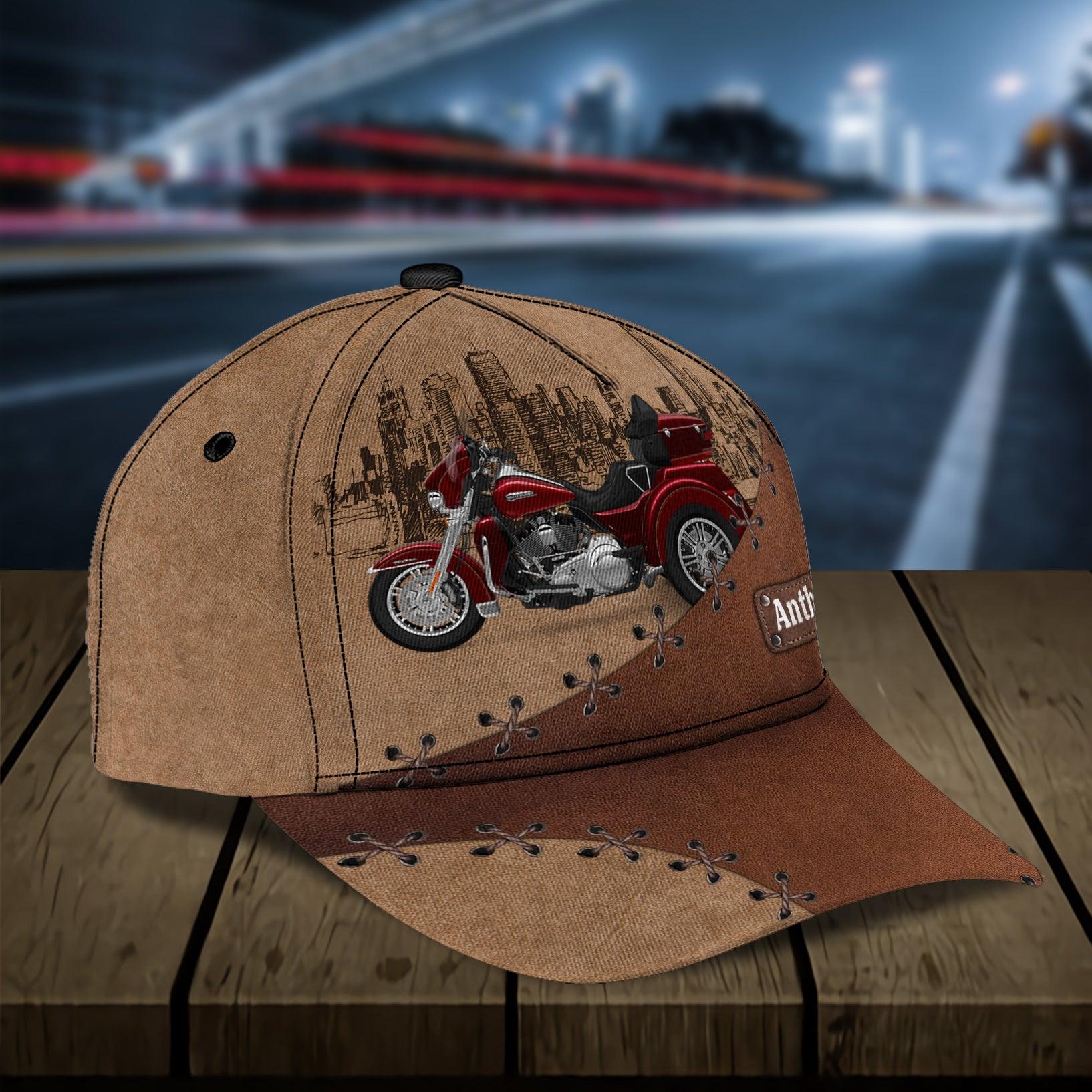 Motorcycle Stitch Personalized Cap, Personalized Gift for Motorcycle Lovers, Motorcycle Riders Trucker Hats Custom Hats Gifts For Men & Women