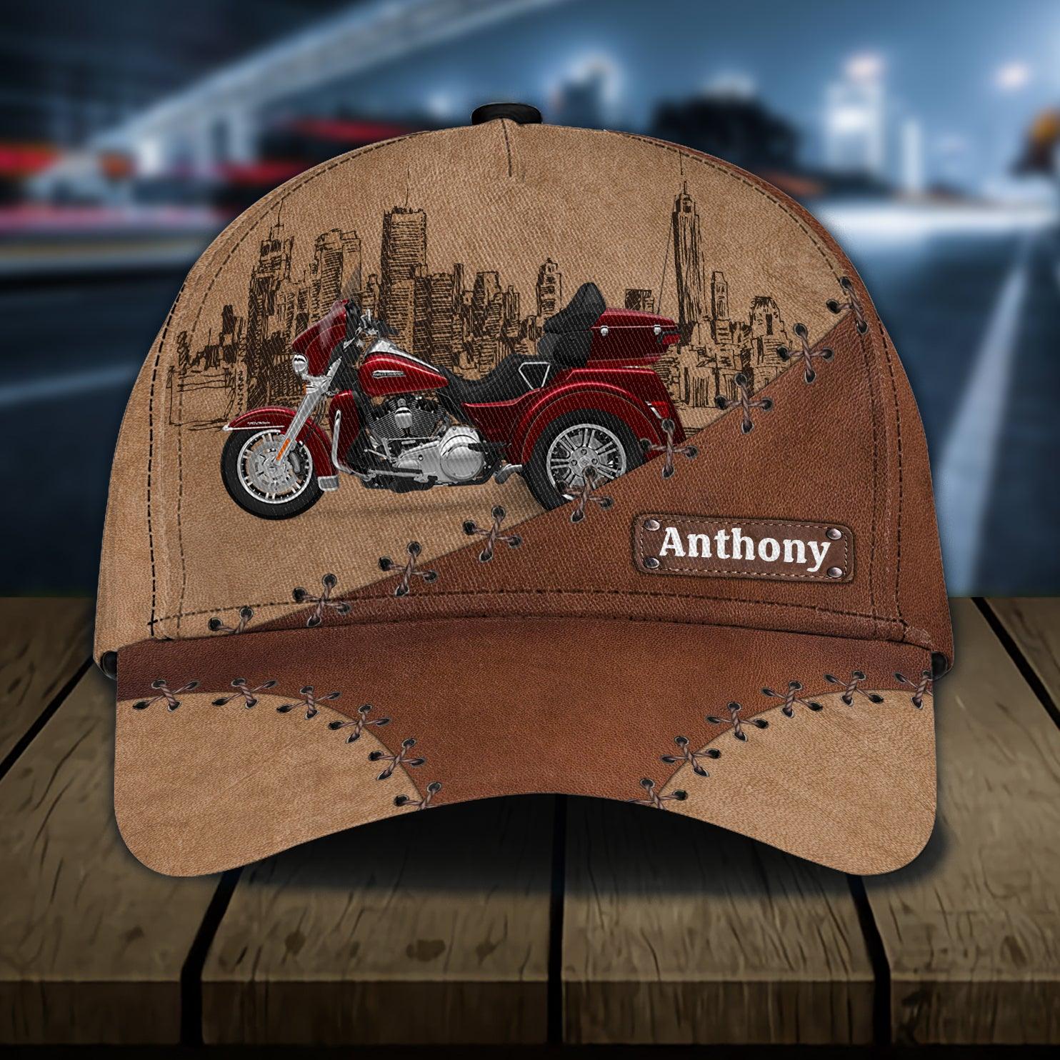Motorcycle Stitch Personalized Cap, Personalized Gift for Motorcycle Lovers, Motorcycle Riders Trucker Hats Custom Hats Gifts For Men & Women