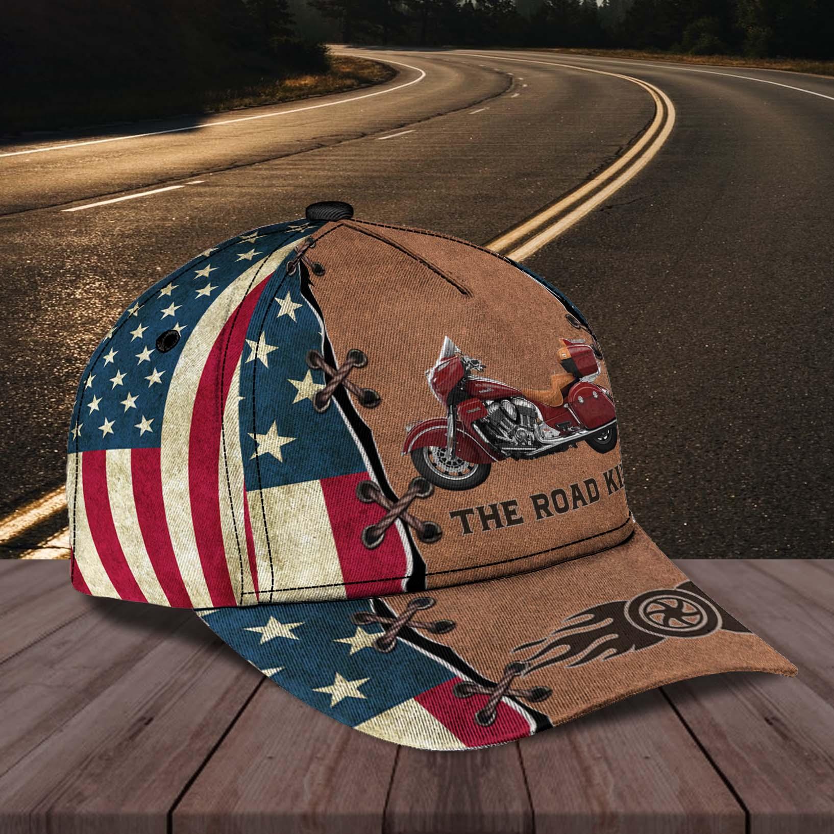 Motorcycle The Road King Personalized Cap, Personalized Gift for Motorcycle Lovers, Motorcycle Riders Trucker Hats Custom Hats Gifts For Men & Women