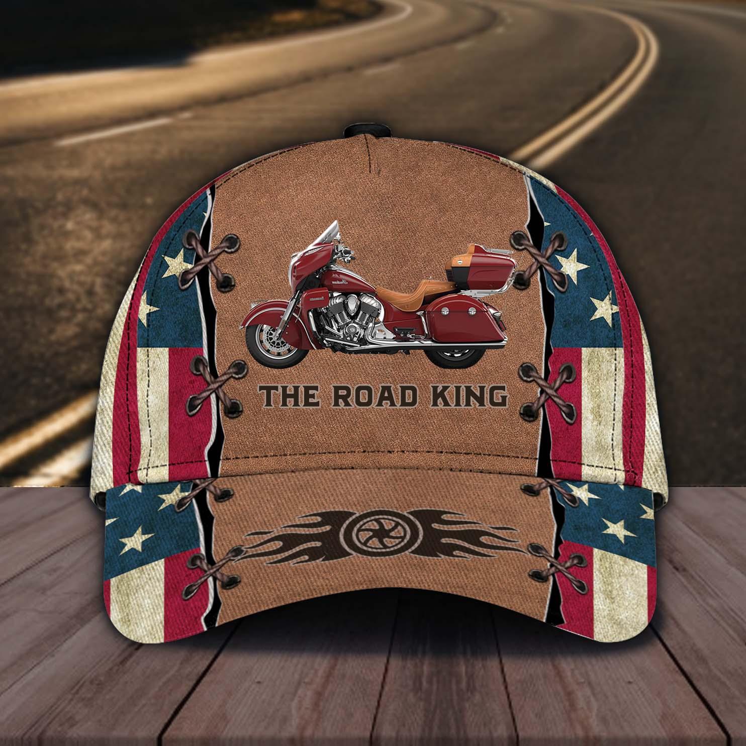 Motorcycle The Road King Personalized Cap, Personalized Gift for Motorcycle Lovers, Motorcycle Riders Trucker Hats Custom Hats Gifts For Men & Women