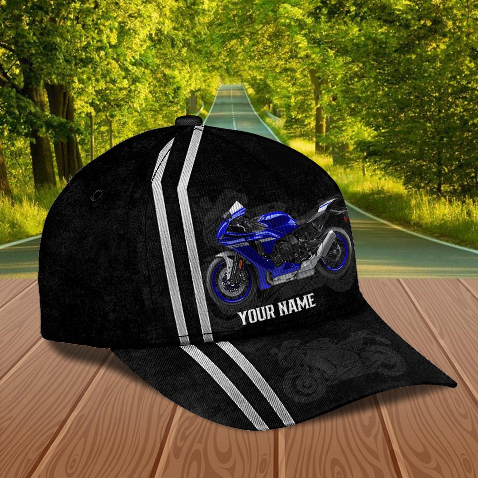 Motorcycle Two Lines Personalized Cap, Personalized Gift for Motorcycle Lovers, Motorcycle Riders Trucker Hats Custom Hats Gifts For Men & Women