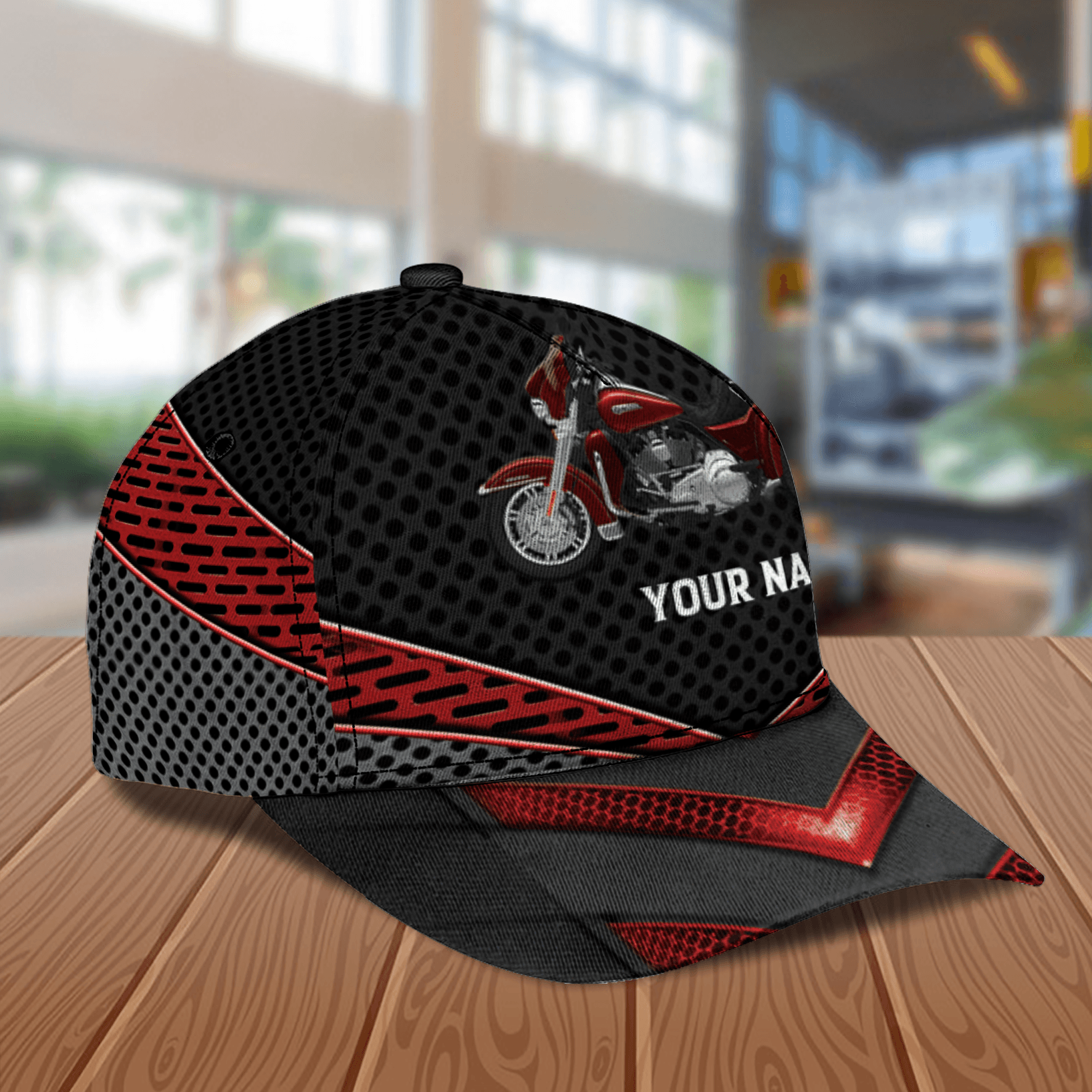 Motorcycle With Colorful Lines Personalized Cap, Personalized Gift for Motorcycle Lovers, Motorcycle Riders Trucker Hats Custom Hats Gifts For Men & Women