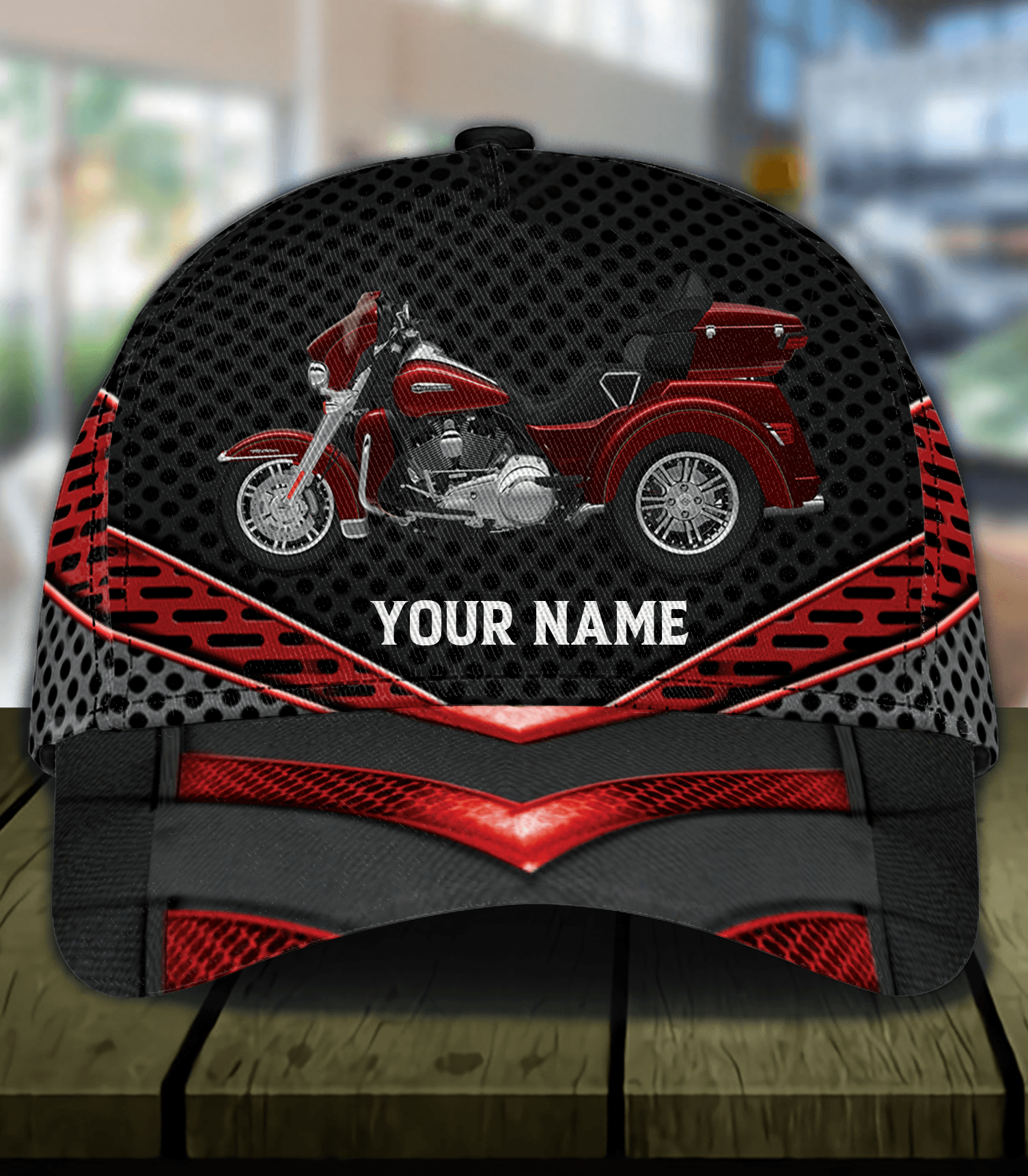 Motorcycle With Colorful Lines Personalized Cap, Personalized Gift for Motorcycle Lovers, Motorcycle Riders Trucker Hats Custom Hats Gifts For Men & Women