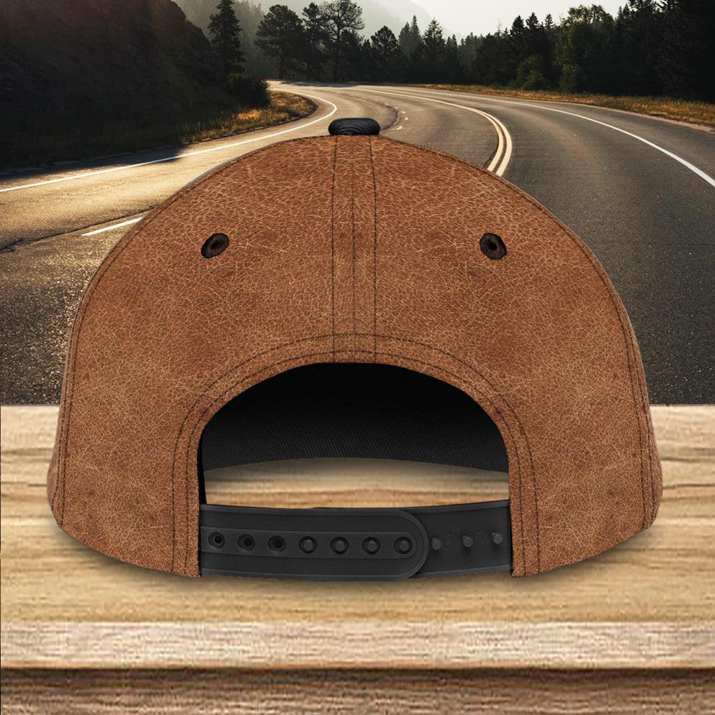Motorcycle With Highway Background Personalized Classic Cap, Personalized Gift for Motorcycle Lovers, Motorcycle Riders Trucker Hats Custom Hats Gifts For Men & Women