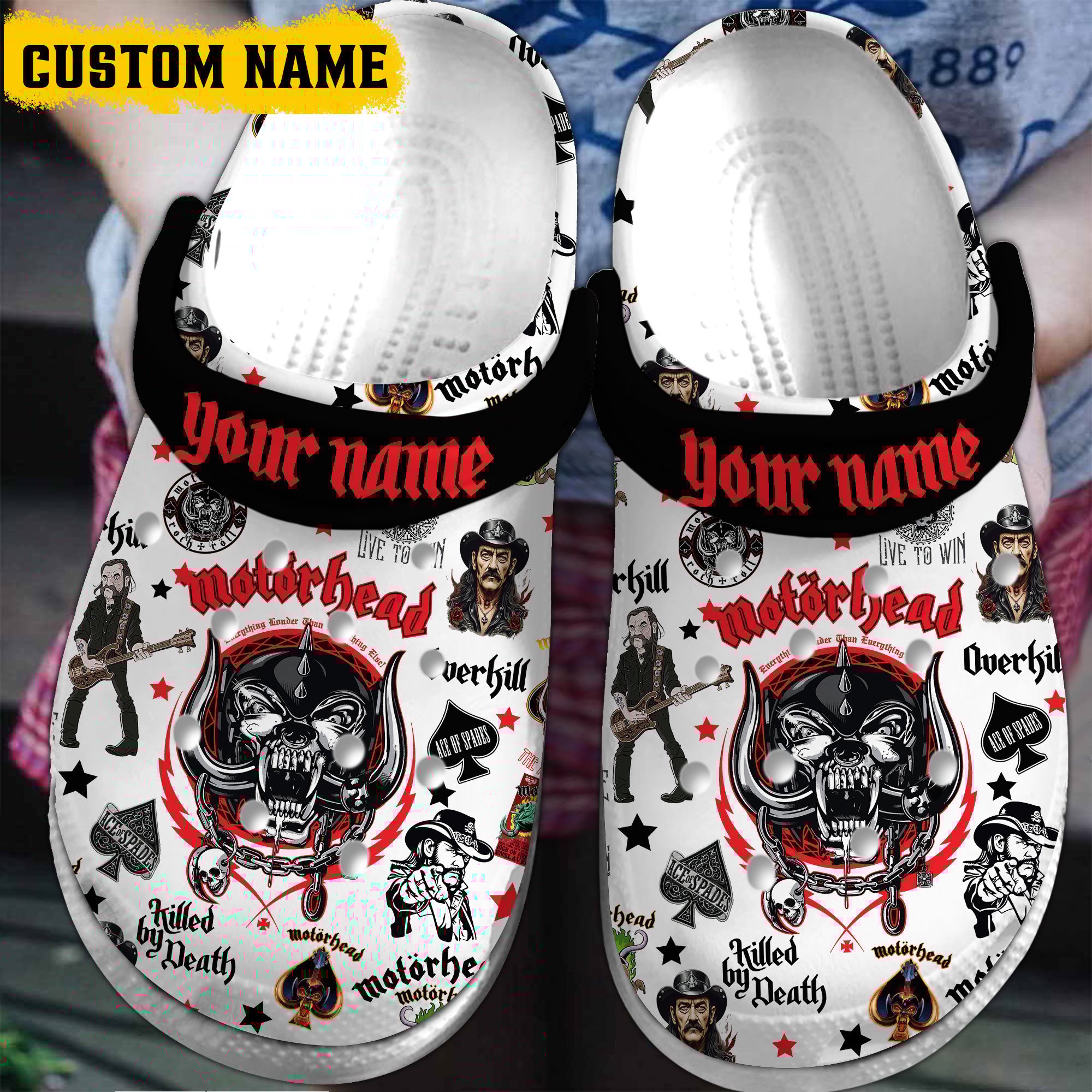 Motorhead Music Crocs Crocband Clogs Shoes Comfortable For Men Women and Kids